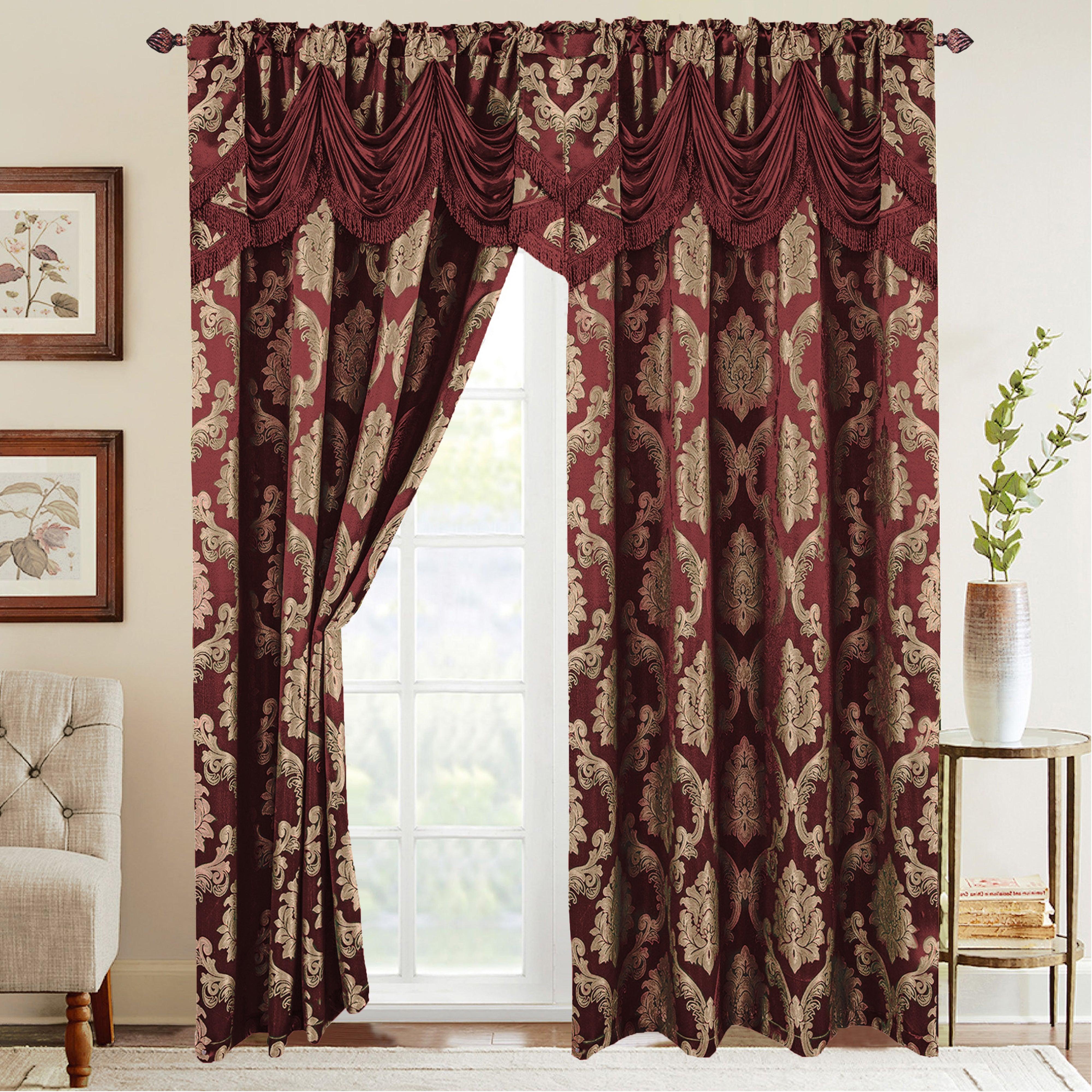 Everlaneas Set of 2 Nesreen Jacquard Look Curtain Panels - 54" W x 84" L
