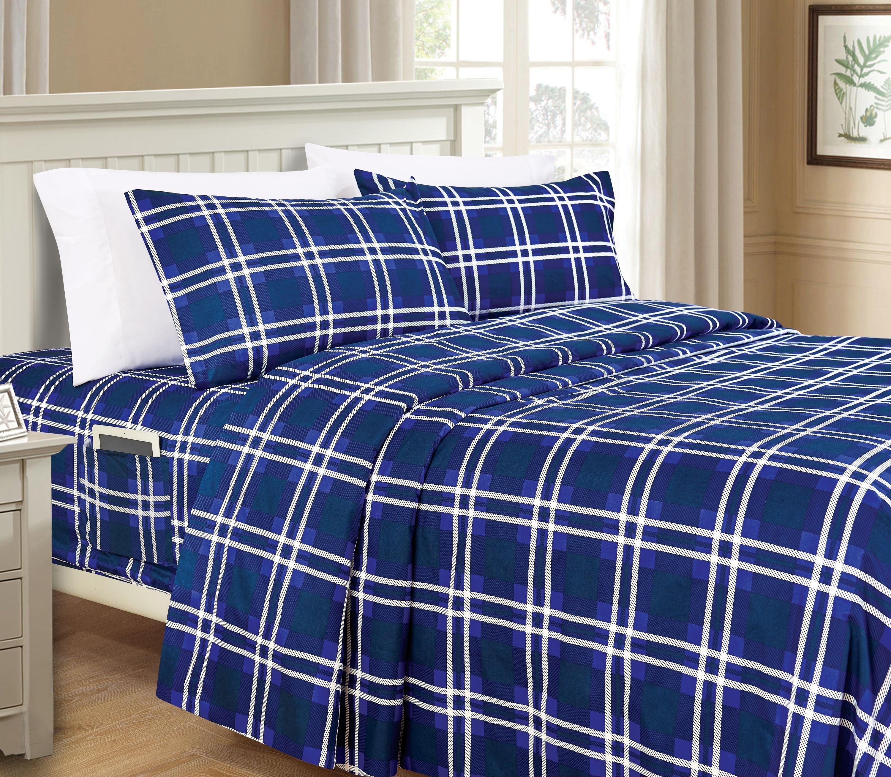 Everlaneas 6-Piece Plaid Pattern Bed Sheet Set - Soft as a Hotel Premium Quality