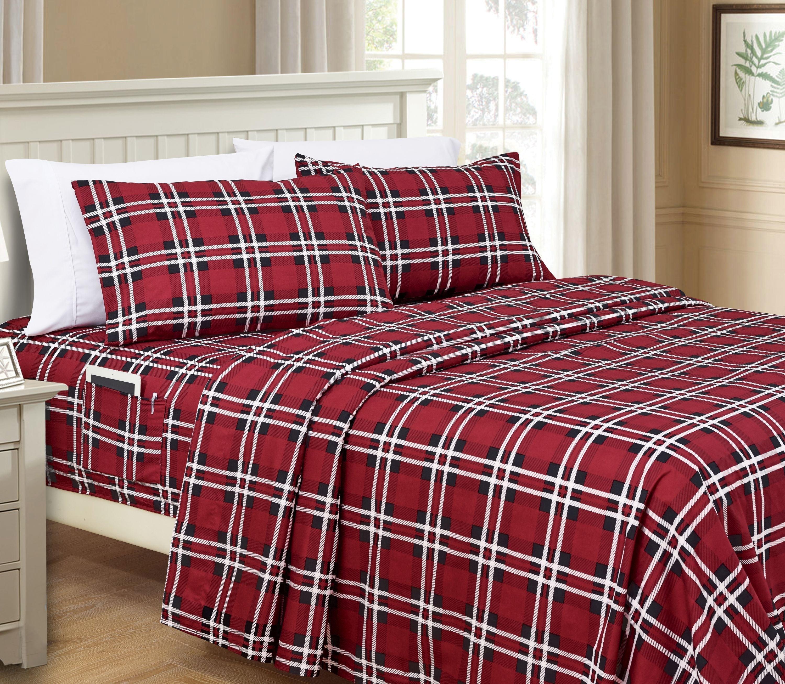 Everlaneas 6-Piece Plaid Pattern Bed Sheet Set - Soft as a Hotel Premium Quality