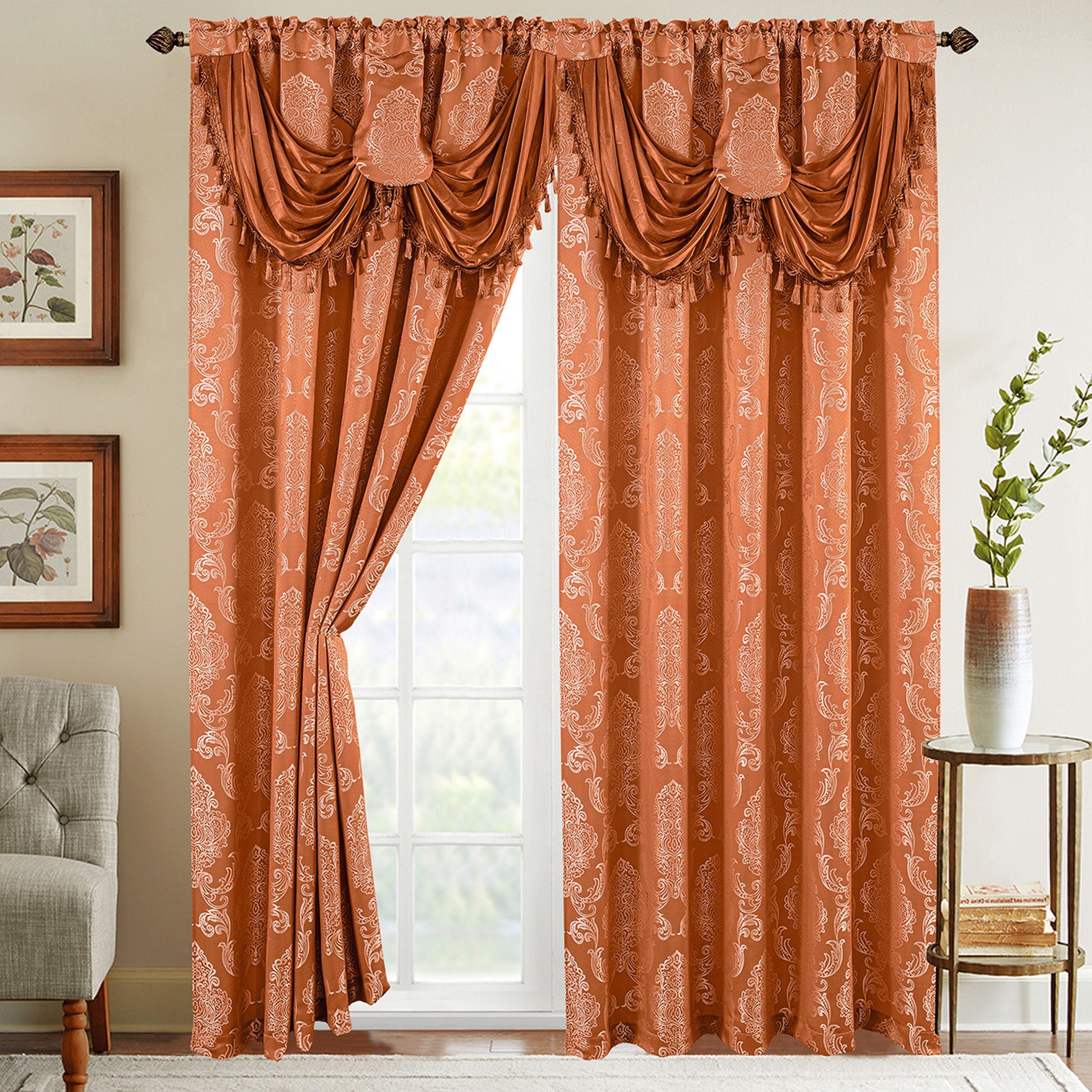 Everlaneas Set of 2 Deyia Jacquard Look Curtain Panels - 54" W x 84" L