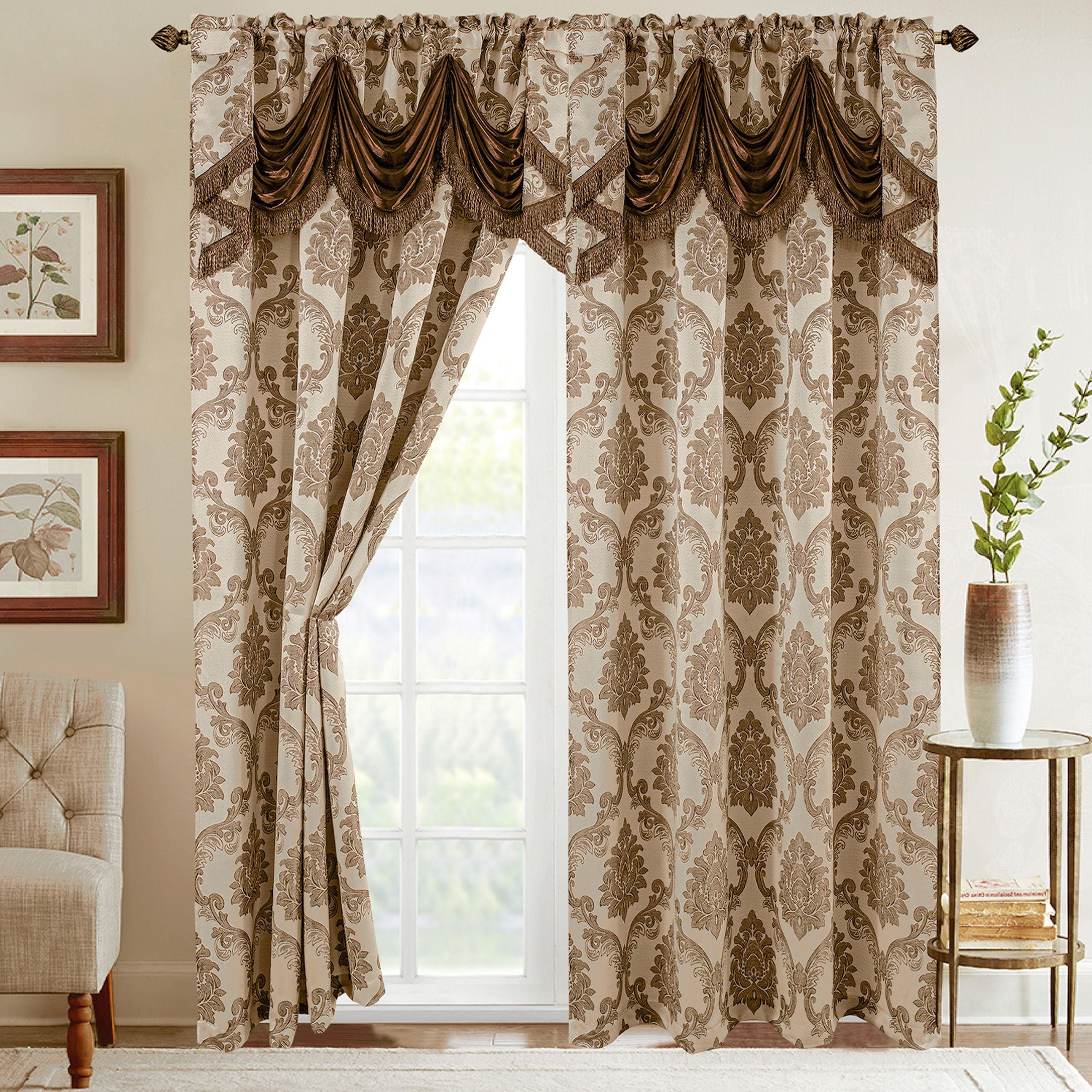 Everlaneas Set of 2 Nesreen Jacquard Look Curtain Panels - 54" W x 84" L