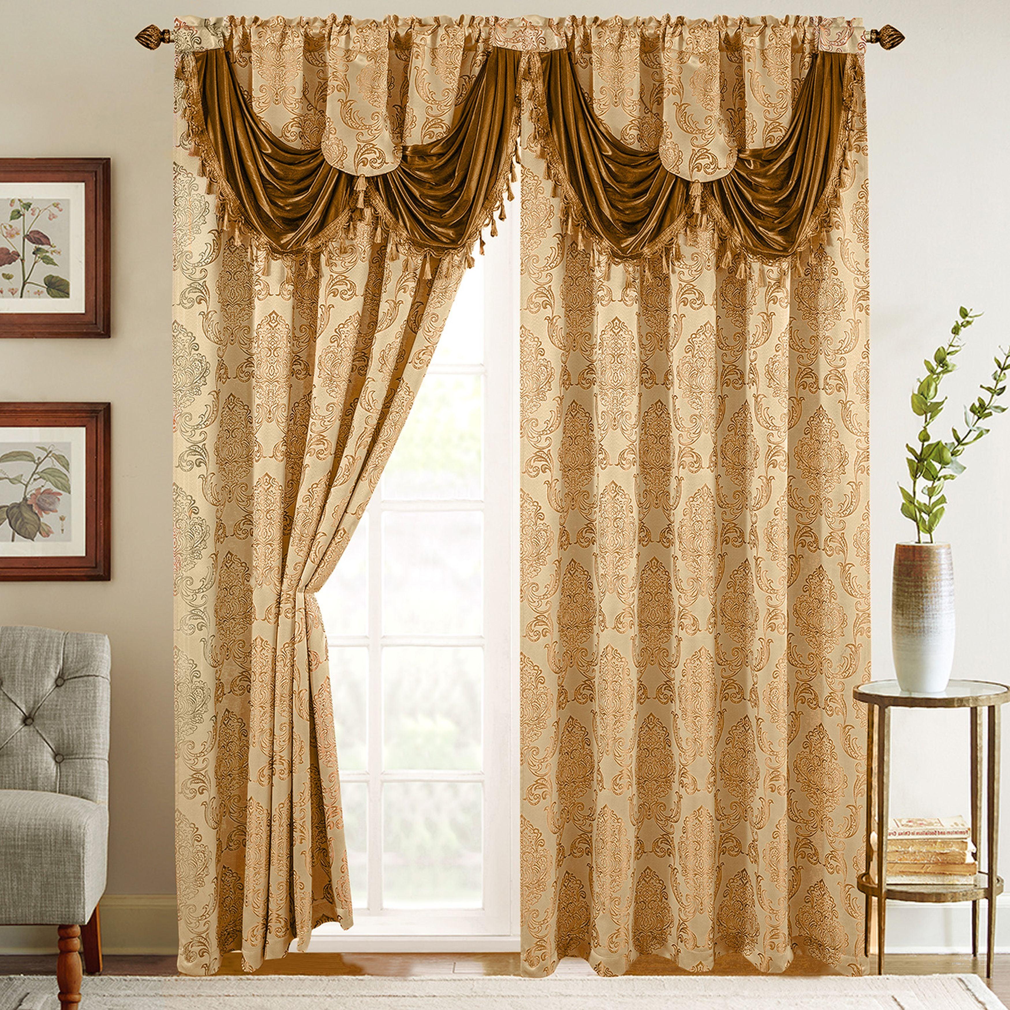 Everlaneas Set of 2 Deyia Jacquard Look Curtain Panels - 54" W x 84" L