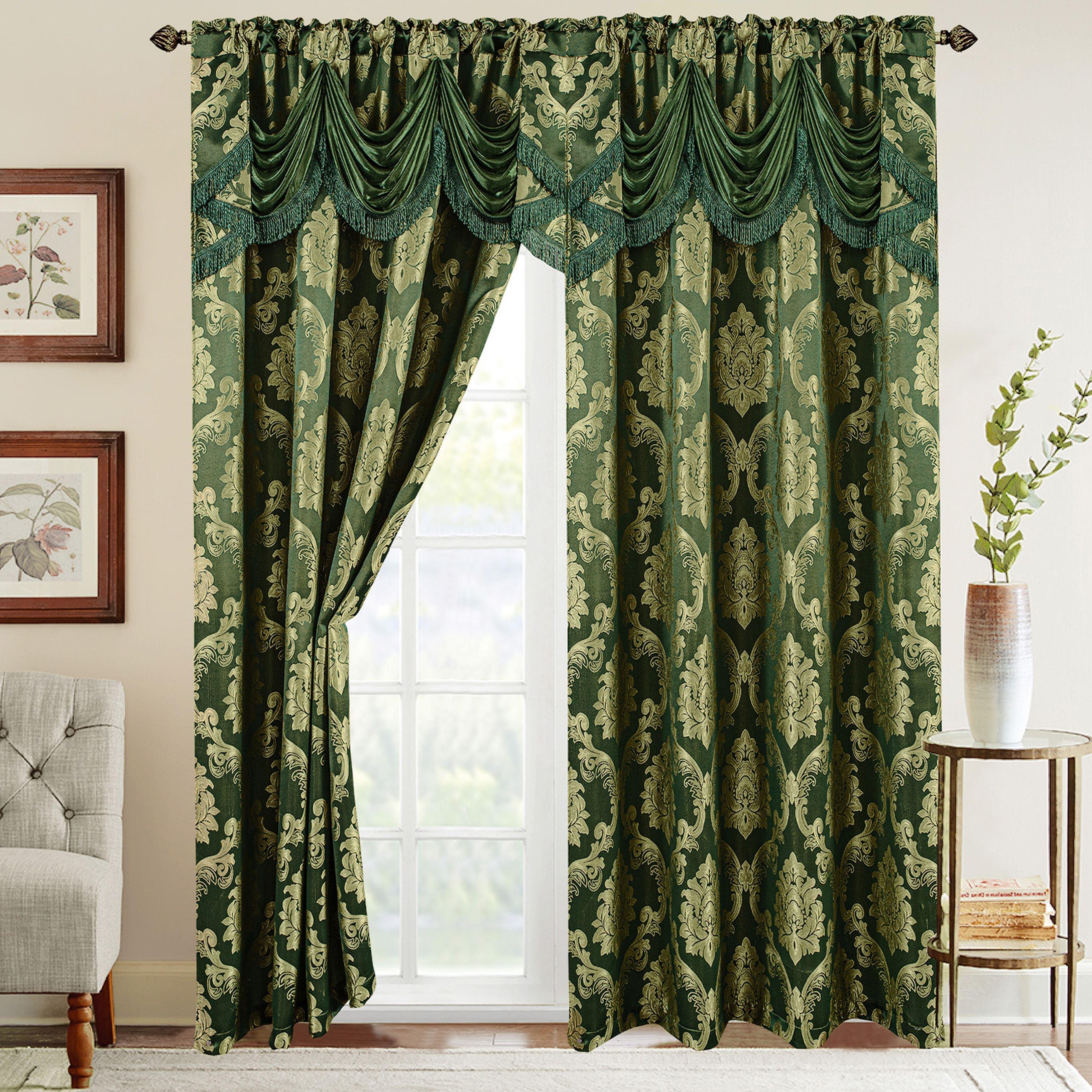 Everlaneas Set of 2 Nesreen Jacquard Look Curtain Panels - 54" W x 84" L
