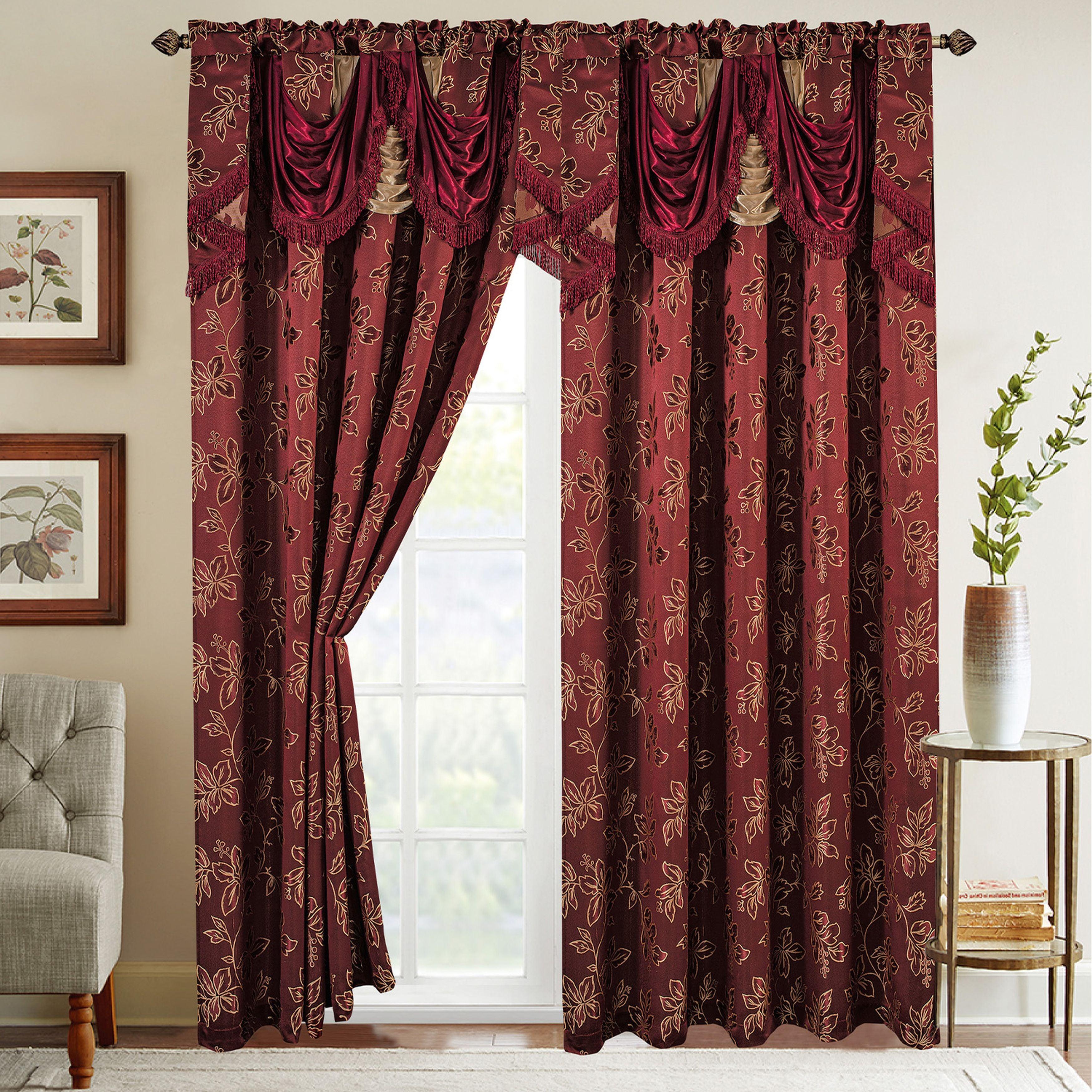 Everlaneas Set of 2 Shereen Jacquard Look Curtain Panels - 54" W x 84" L