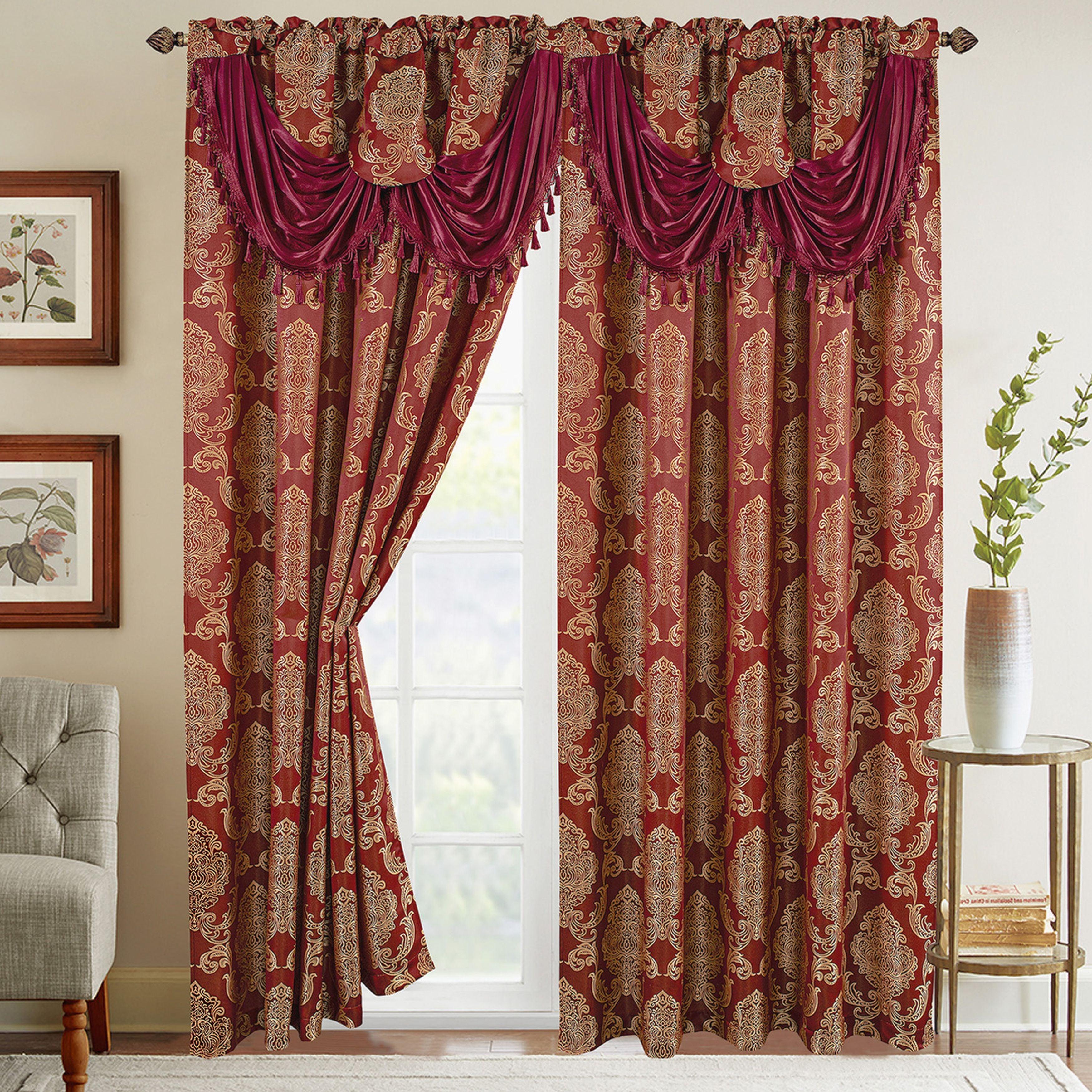 Everlaneas Set of 2 Deyia Jacquard Look Curtain Panels - 54" W x 84" L