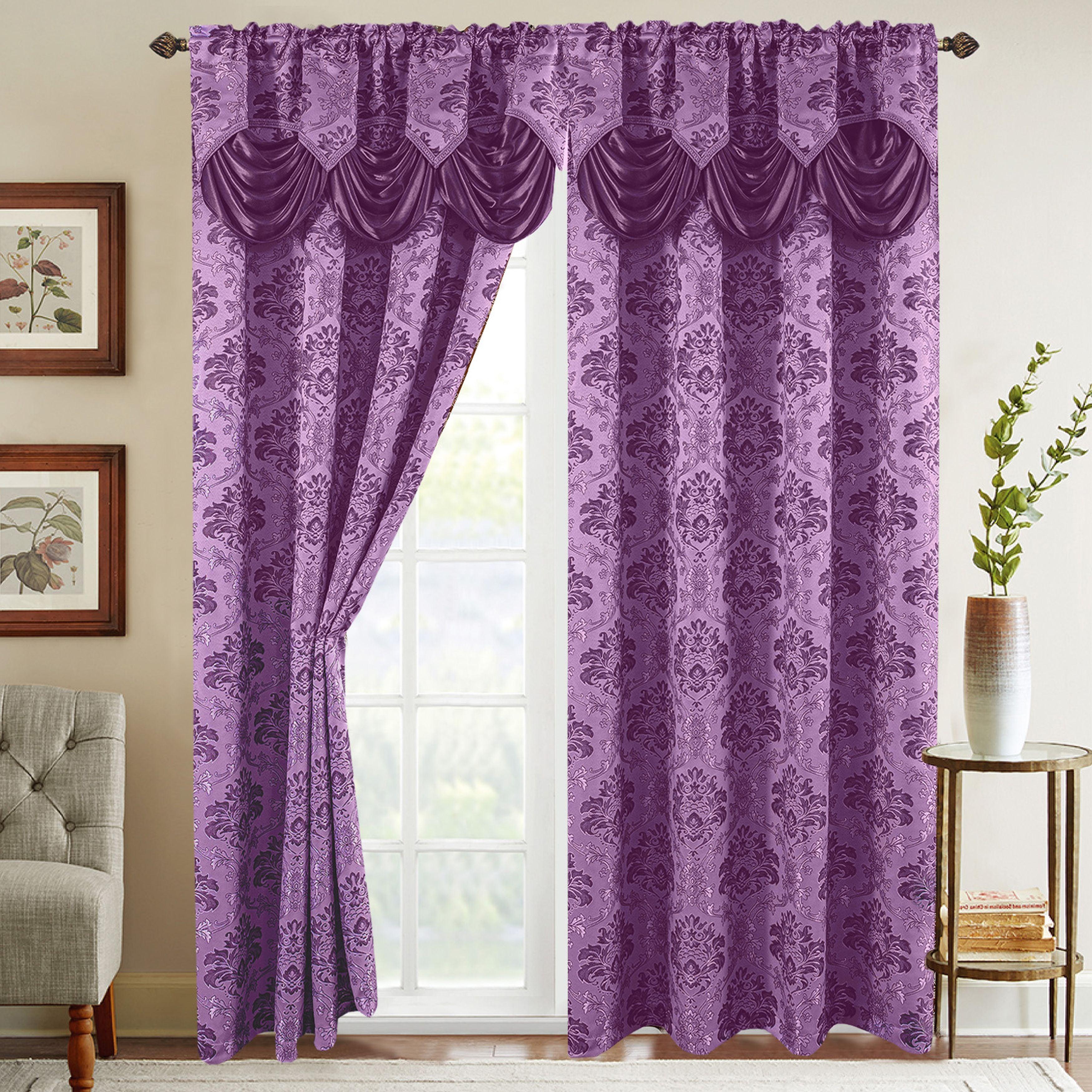 Everlaneas Set of 2 Saffa Jacquard Look Curtain Panels - 54" W x 84" L