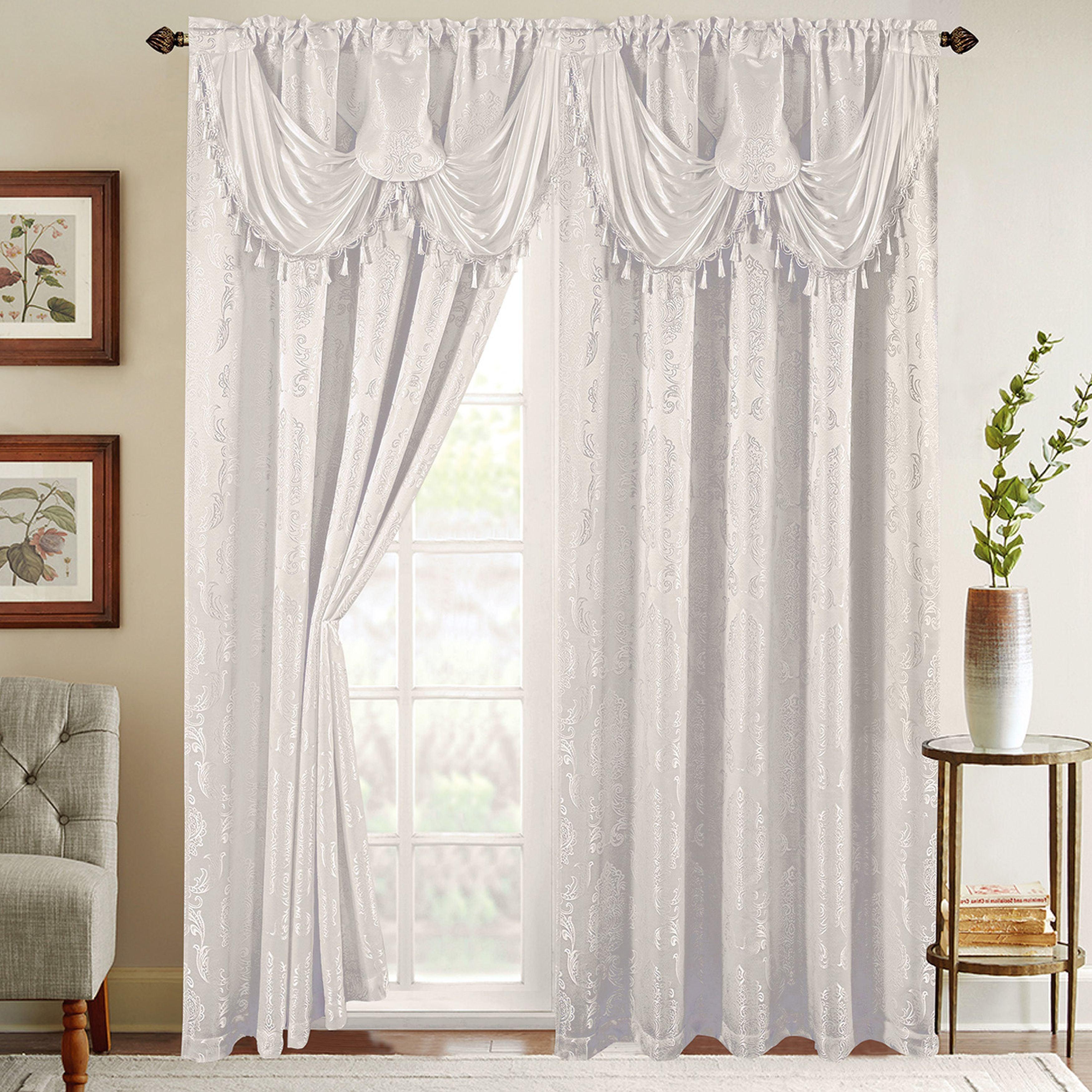 Everlaneas Set of 2 Deyia Jacquard Look Curtain Panels - 54" W x 84" L