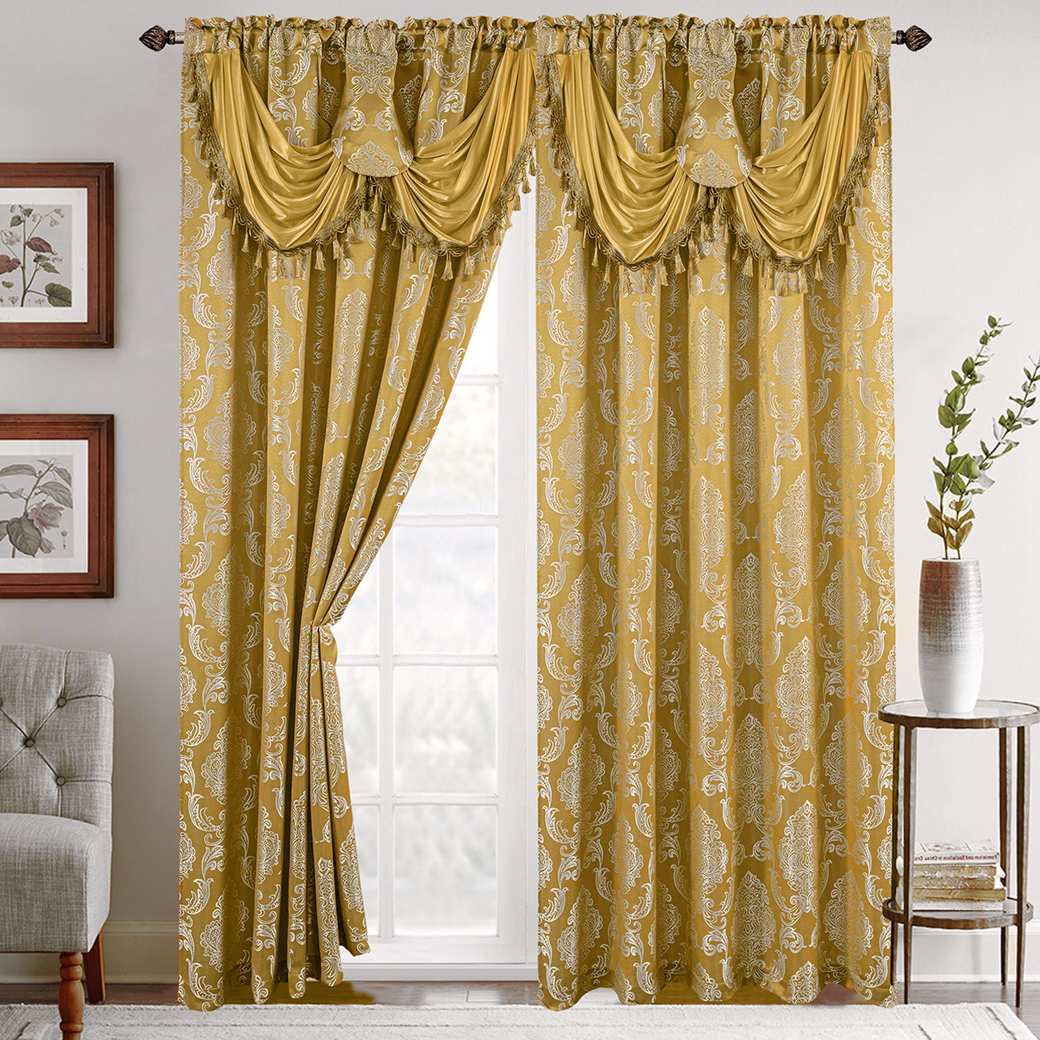 Everlaneas Set of 2 Deyia Jacquard Look Curtain Panels - 54" W x 84" L