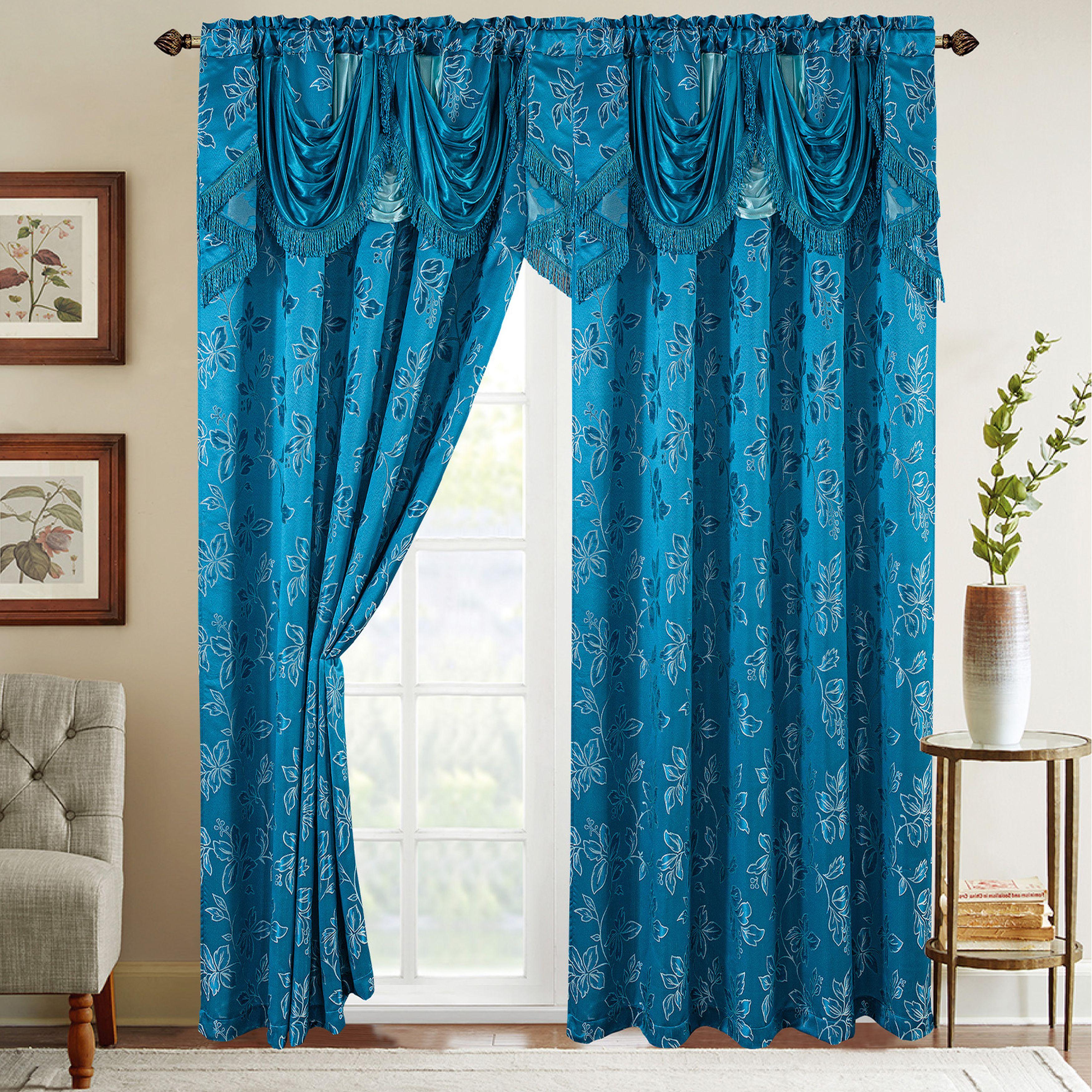 Everlaneas Set of 2 Shereen Jacquard Look Curtain Panels - 54" W x 84" L