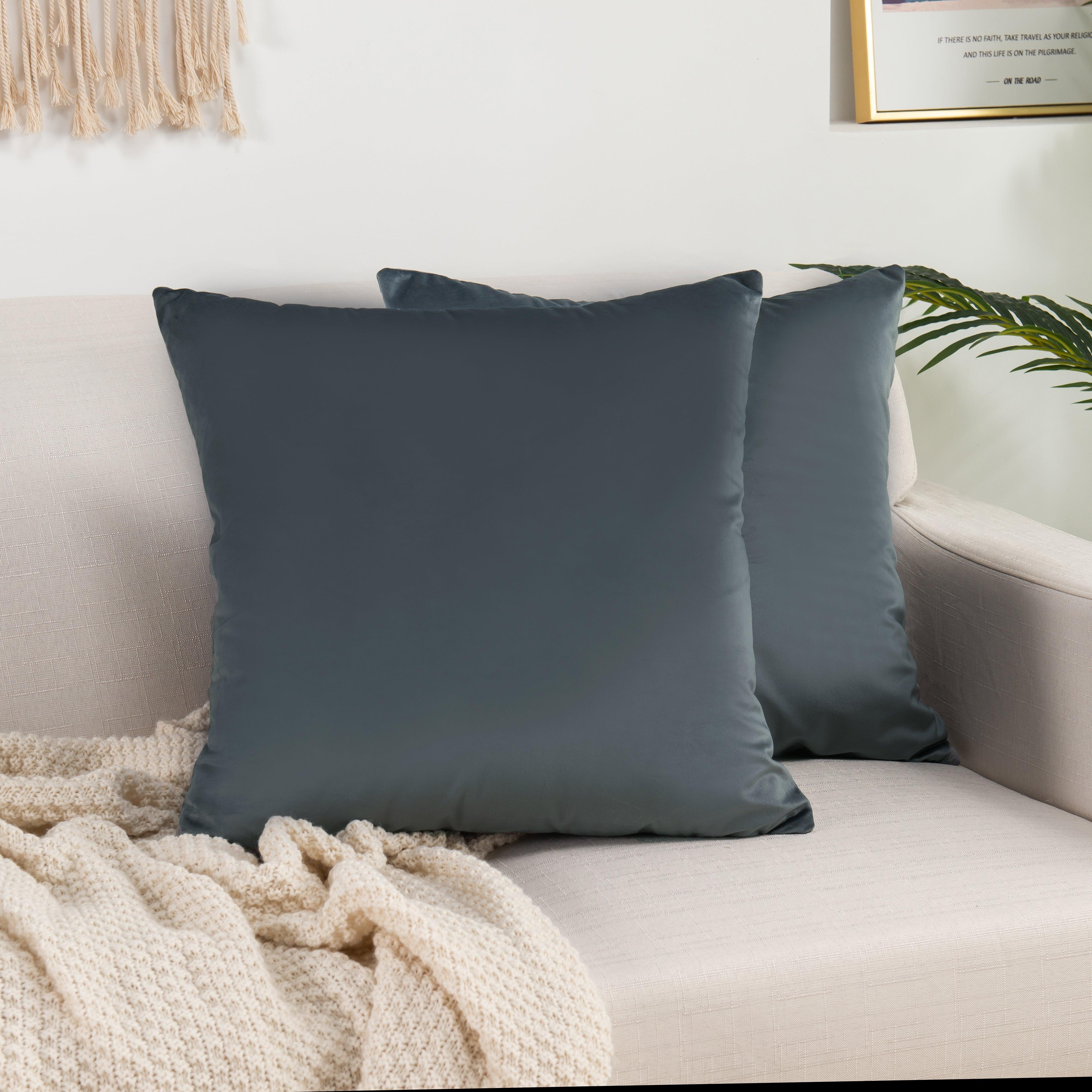 Everlaneas 2 Piece Velvet Cushion Cover Solid - Pillow Covers