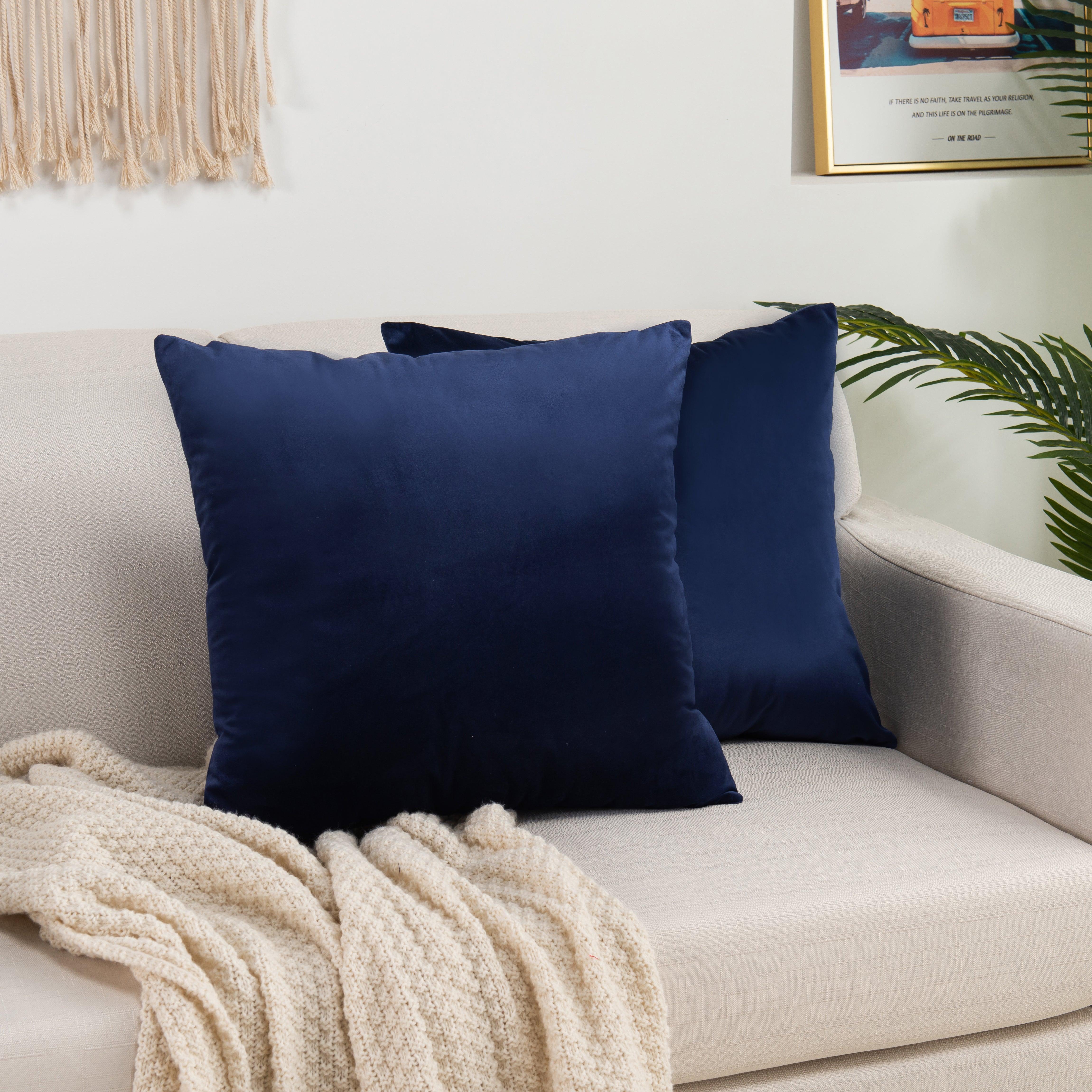 Everlaneas 2 Piece Velvet Cushion Cover Solid - Pillow Covers