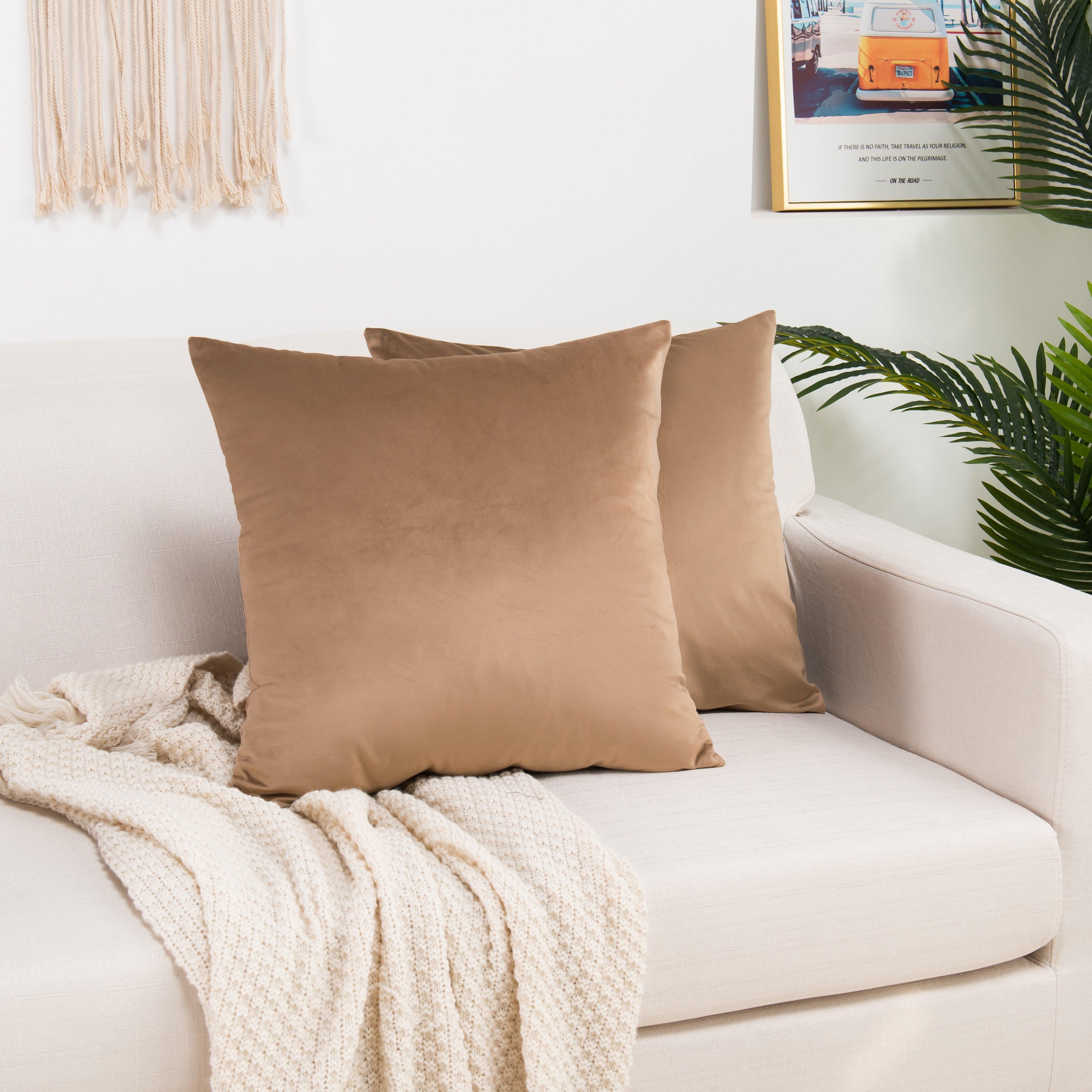 Everlaneas 2 Piece Velvet Cushion Cover Solid - Pillow Covers