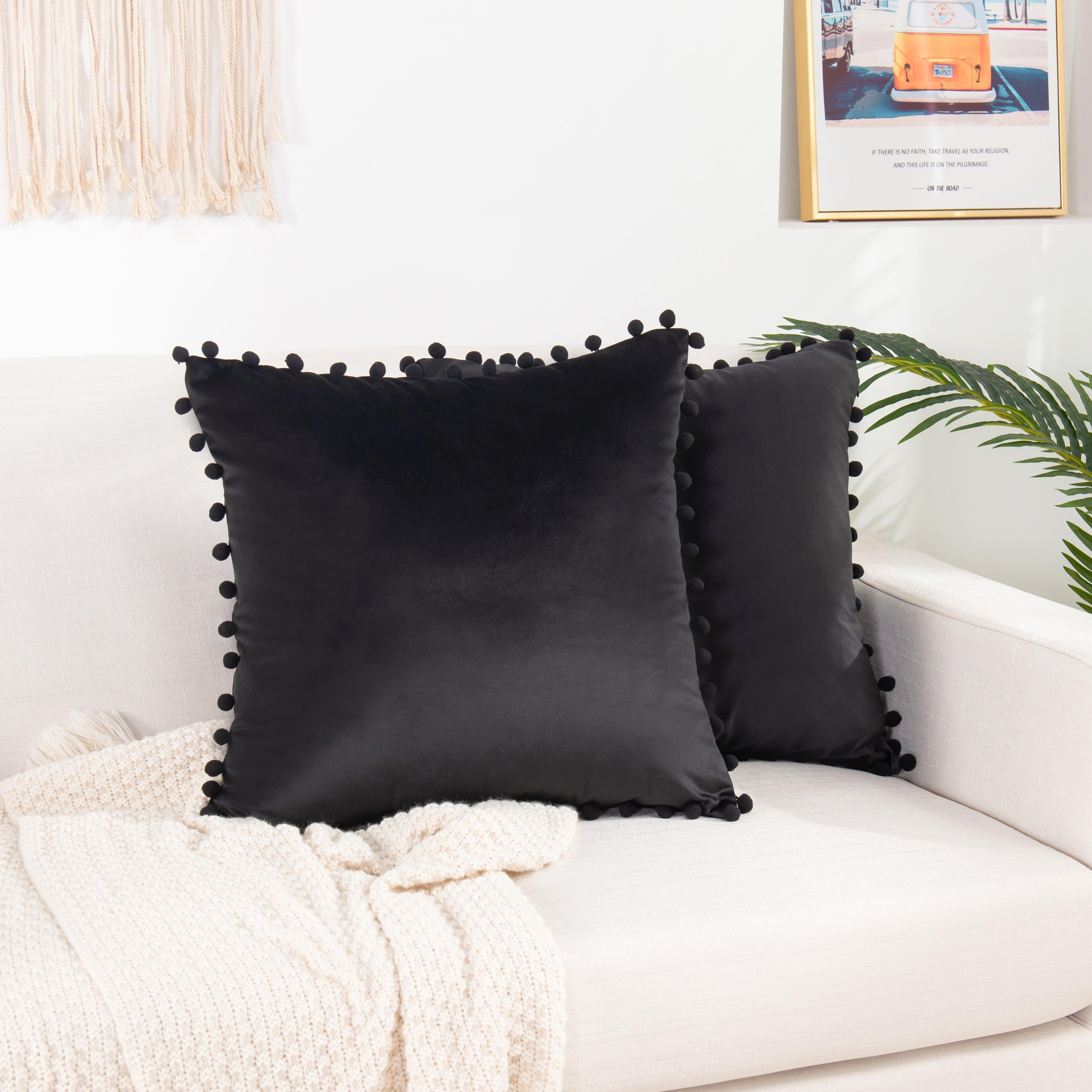 Everlaneas 2 Piece Pom-Pom Velvet Cushion Cover - Pillow Covers