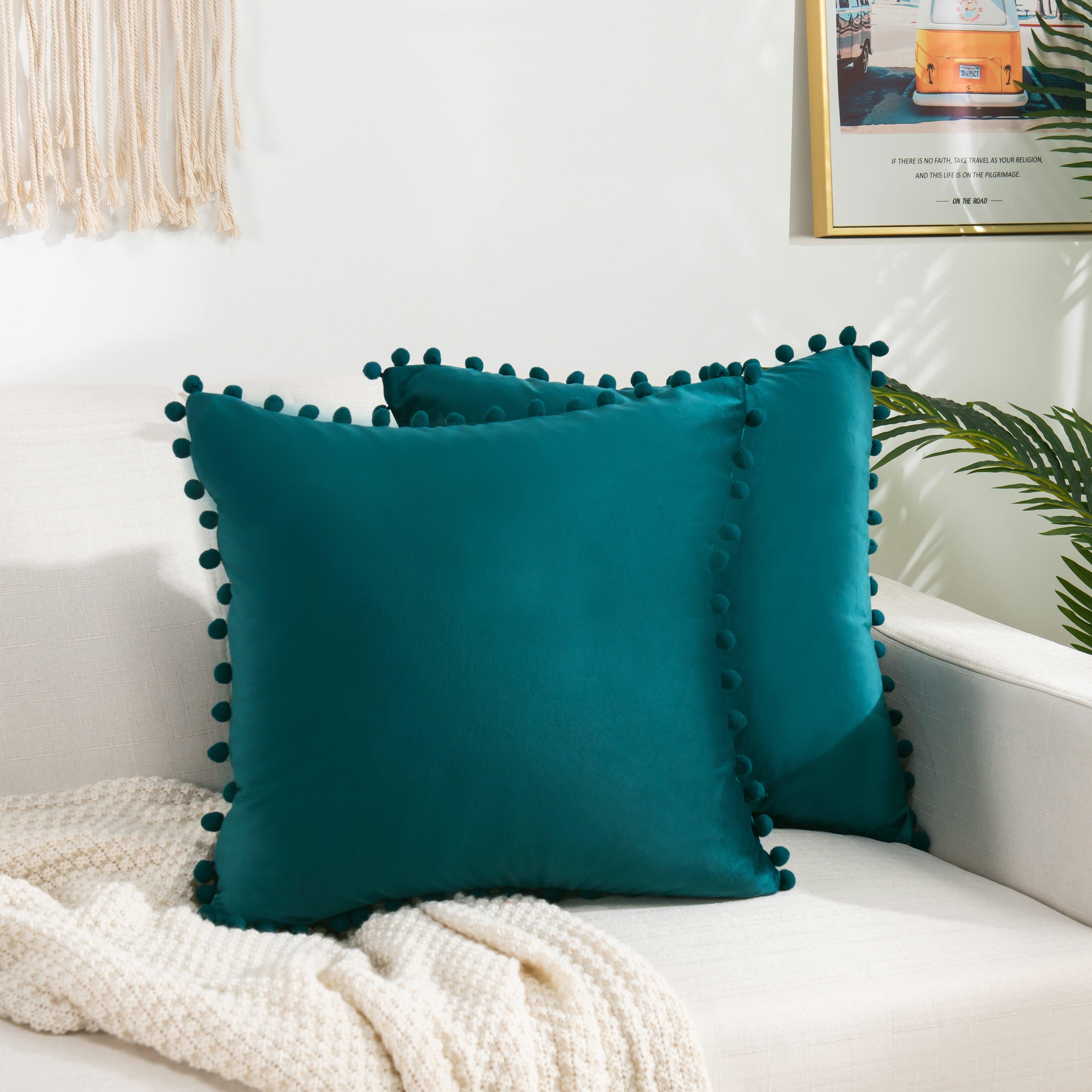 Everlaneas 2 Piece Pom-Pom Velvet Cushion Cover - Pillow Covers