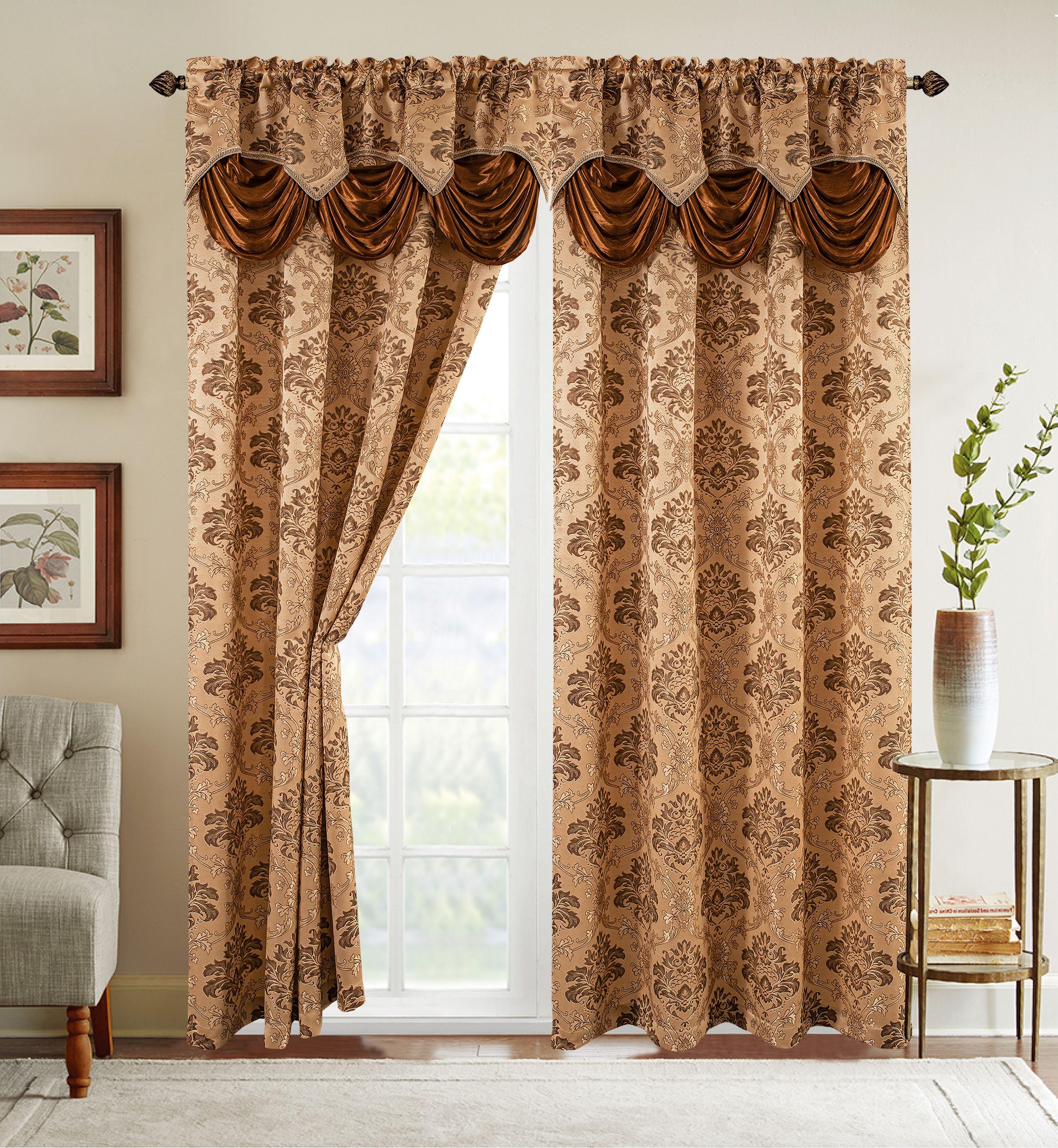 Everlaneas Set of 2 Saffa Jacquard Look Curtain Panels - 54" W x 84" L