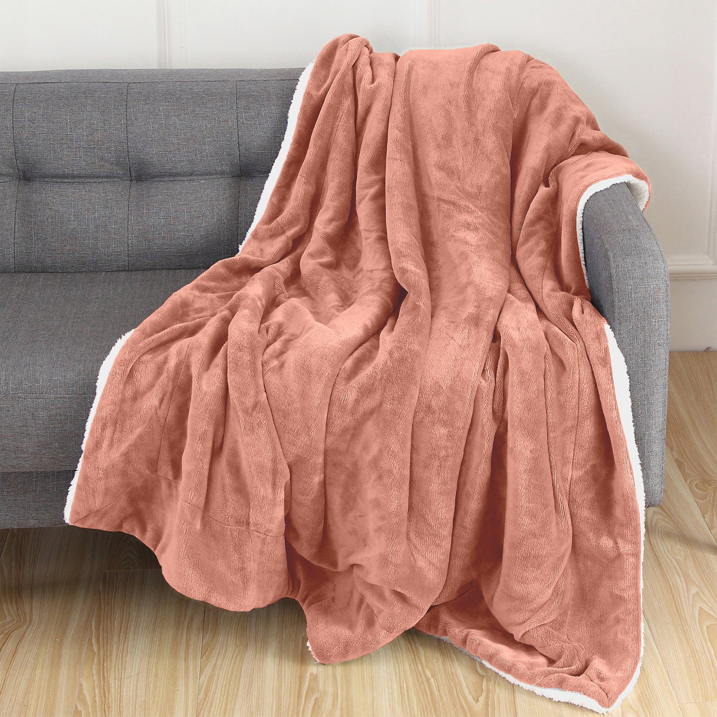 Everlaneas Reversible Sherpa Throw Blanket - Sherpa Back Throw Blanket