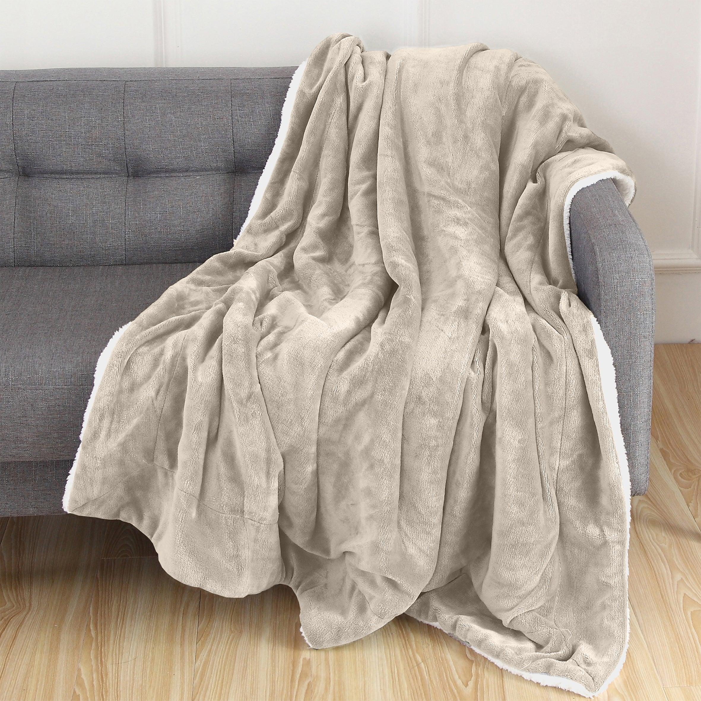 Everlaneas Reversible Sherpa Throw Blanket - Sherpa Back Throw Blanket