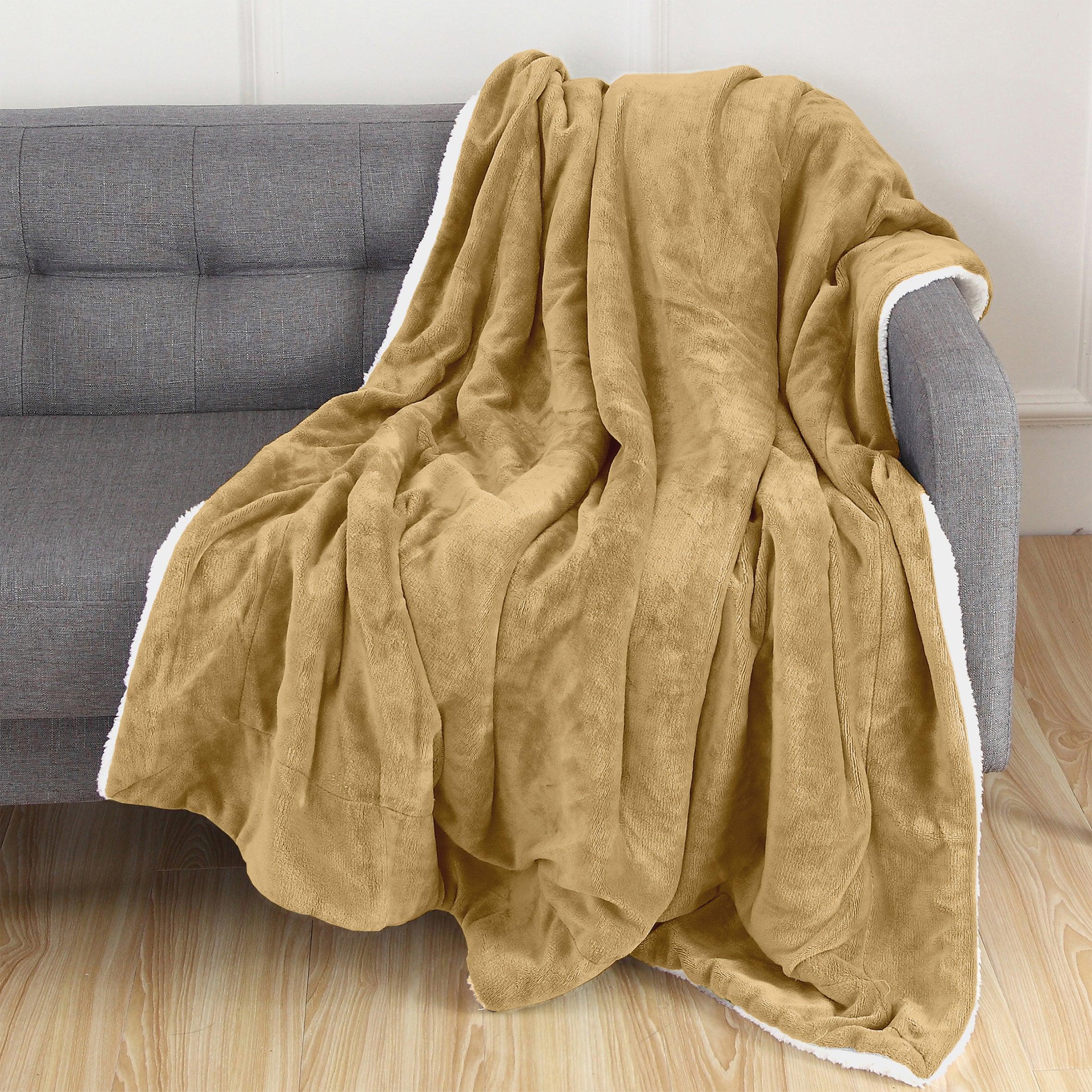 Everlaneas Reversible Sherpa Throw Blanket - Sherpa Back Throw Blanket