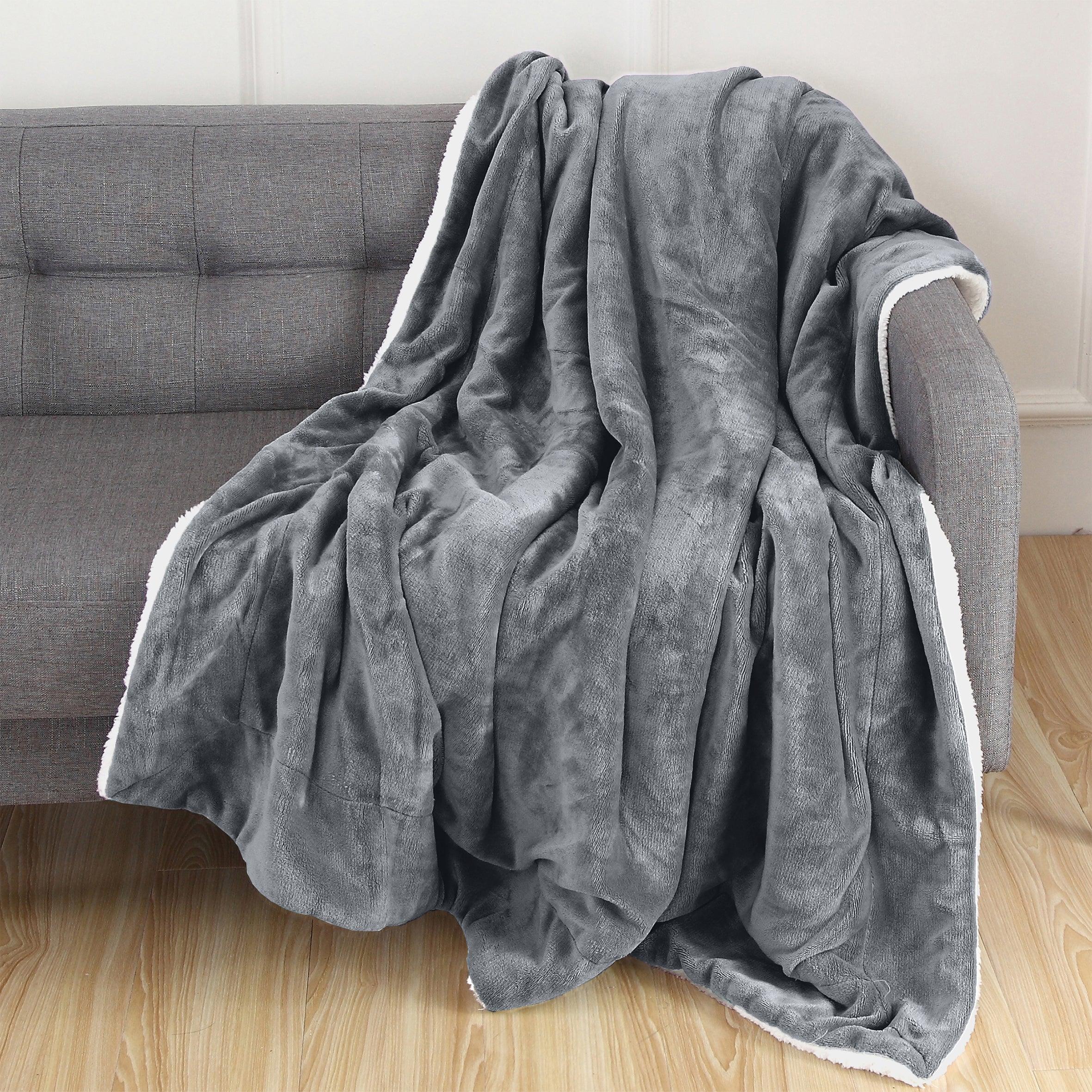 Everlaneas Reversible Sherpa Throw Blanket - Sherpa Back Throw Blanket