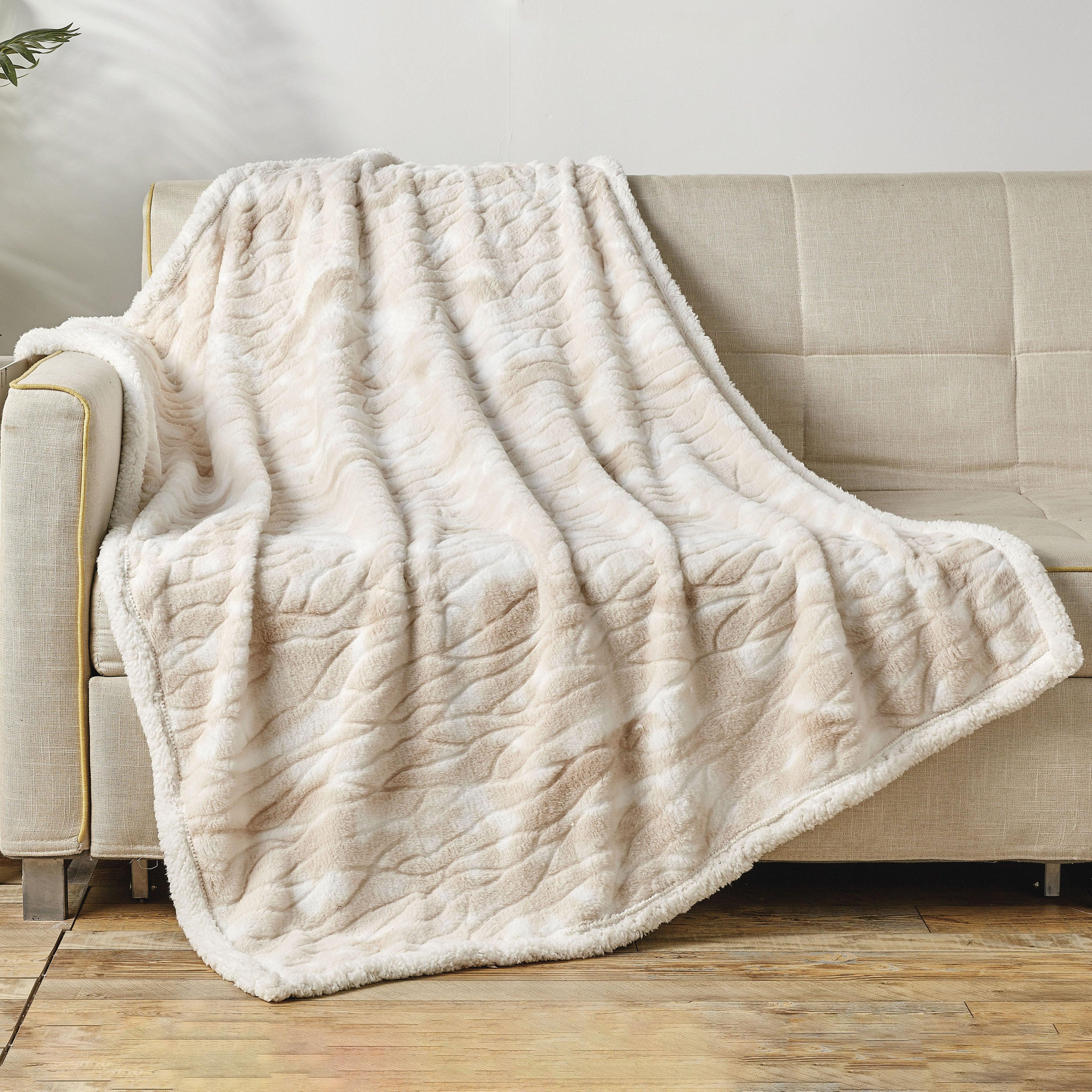 Everlaneas 50" x 60" Printed Sherpa Back Throw