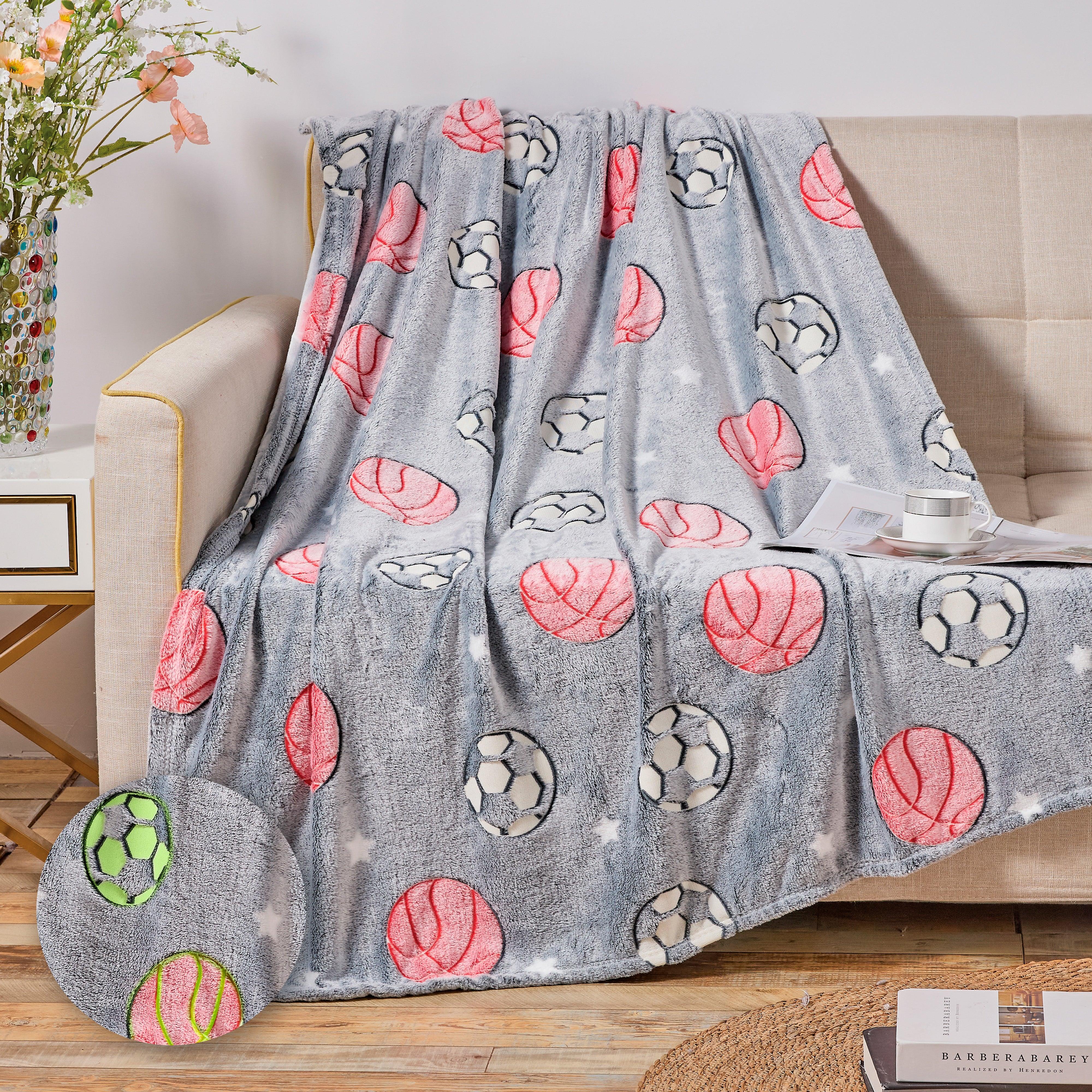 Everlaneas Glow In the Dark 50" x 60" Throw Blanket - Velvety Feel, 50 X 60 inches