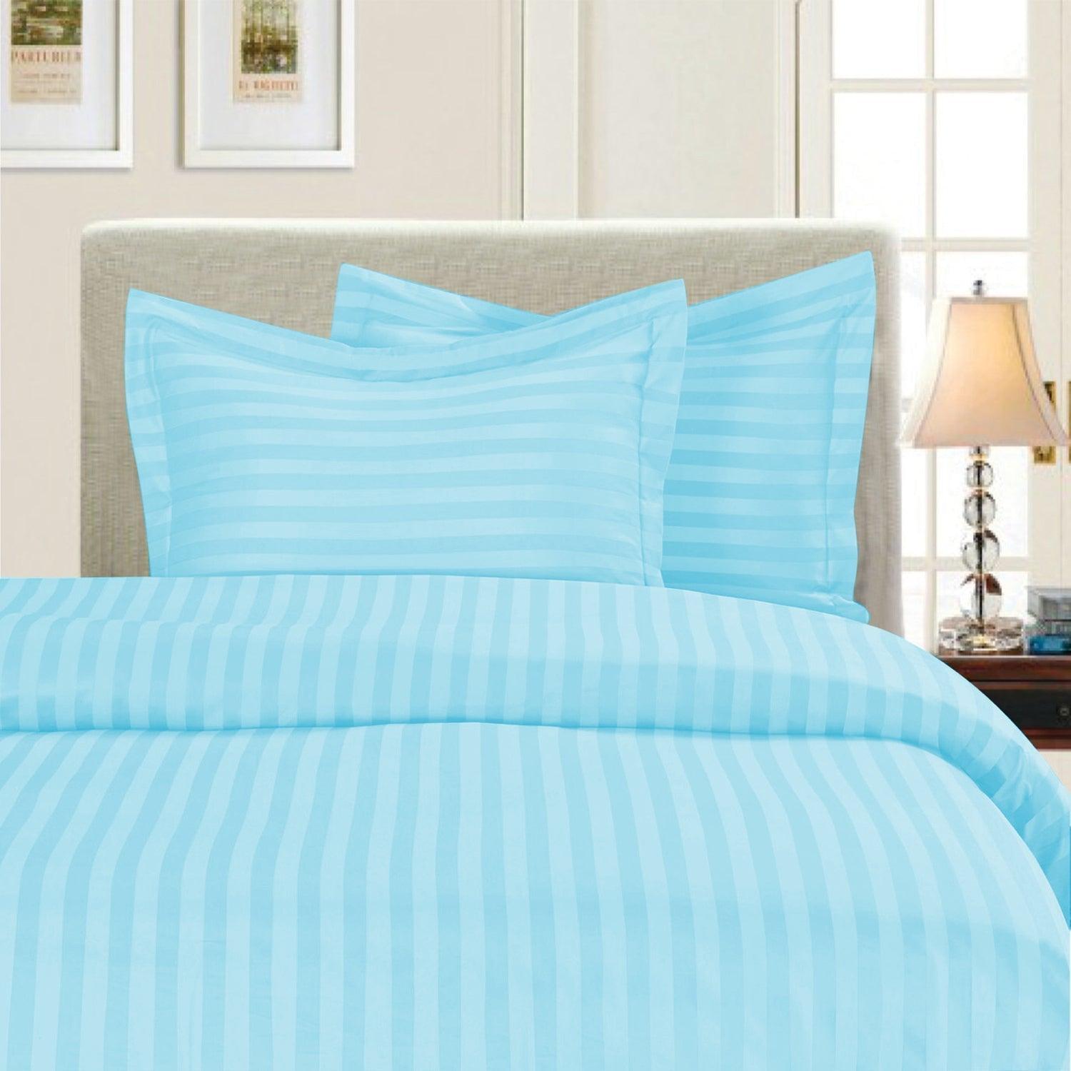 Everlaneas 3-Piece Stripe Duvet Cover Set - Dobby Stripe Printed Pattern