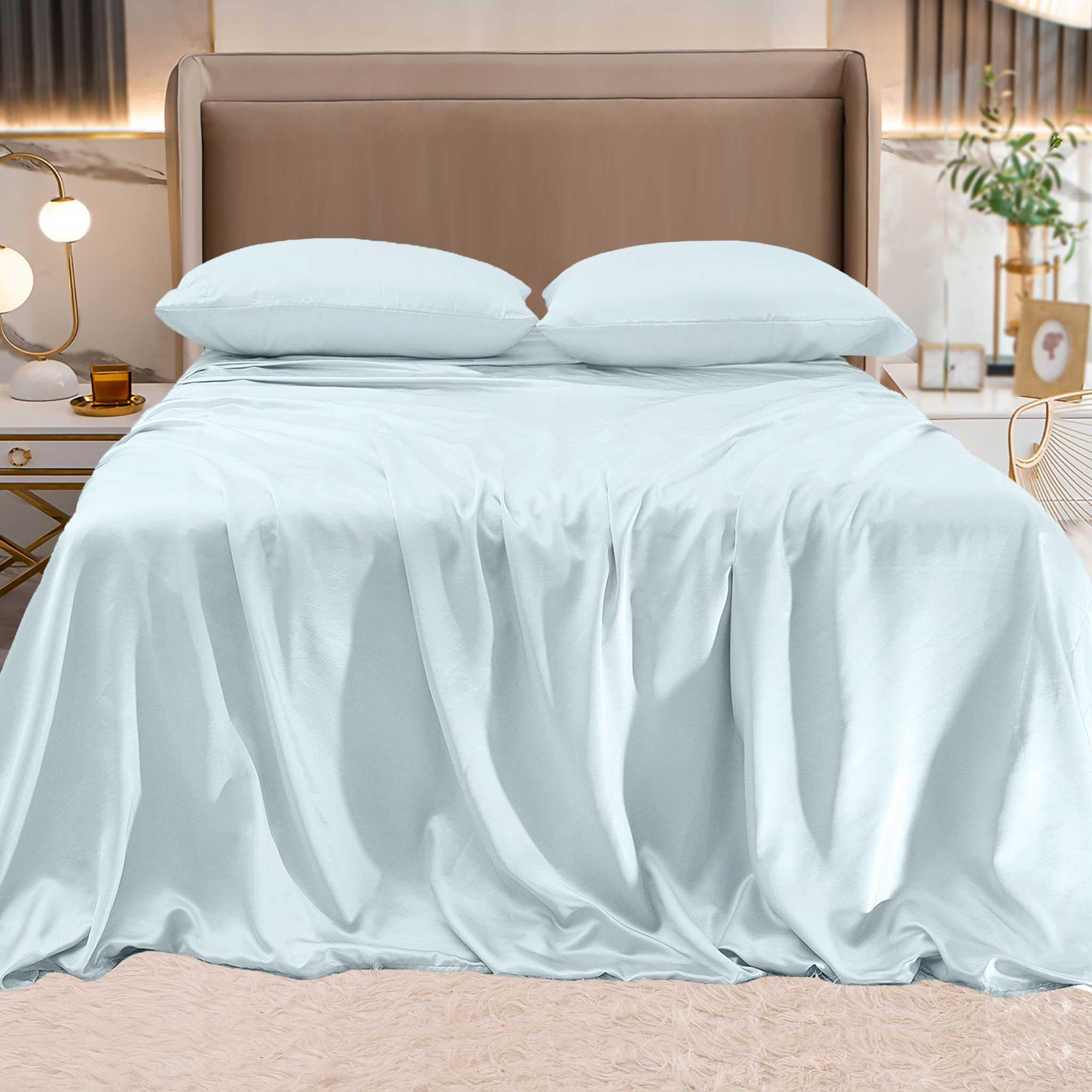 Everlaneas Fine 4-Piece Silky Satin Sheet Set, Bright Shades