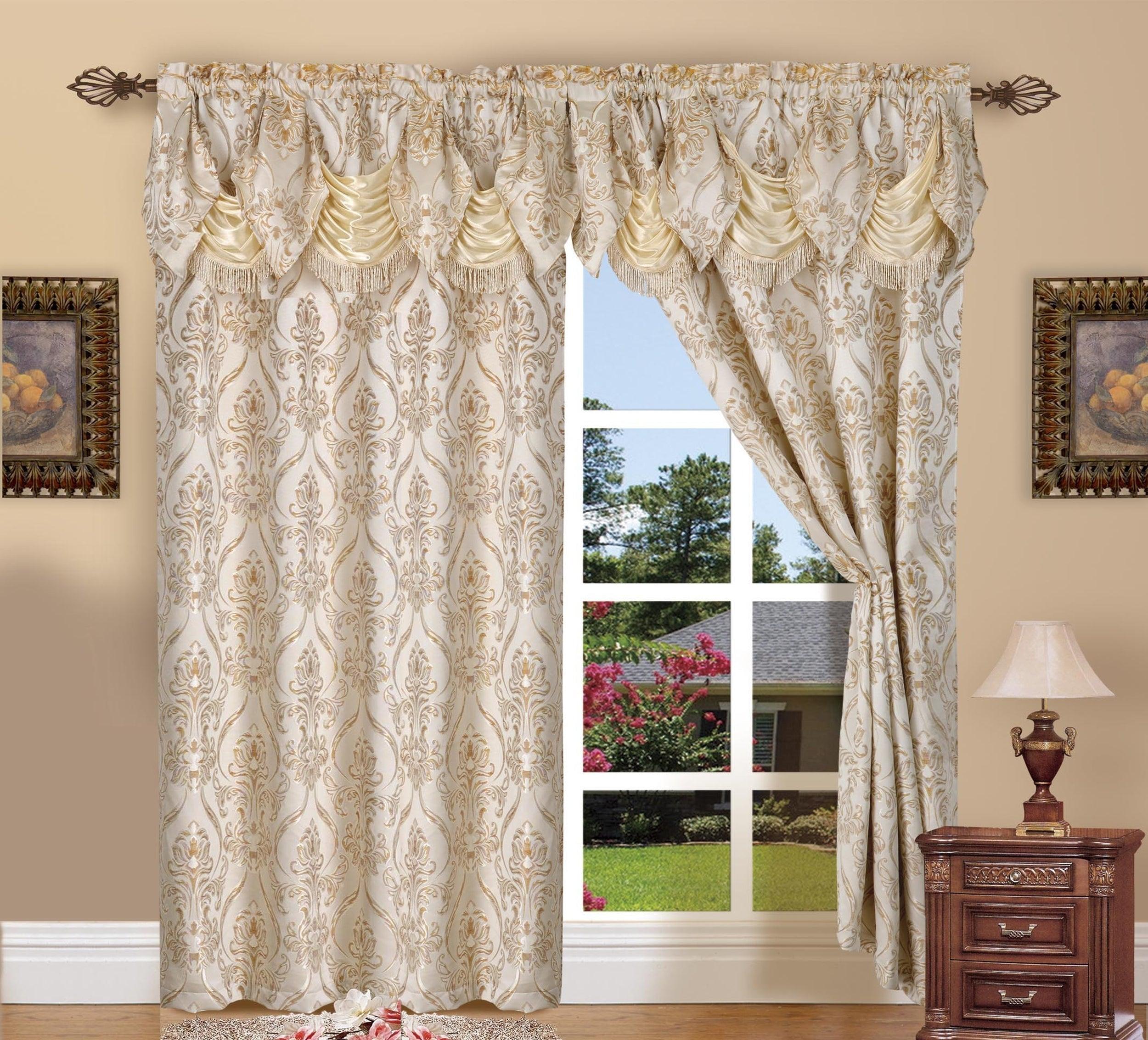 Everlaneas Set of 2 Penelope Jacquard Look Curtain Panels - 54" W x 84" L