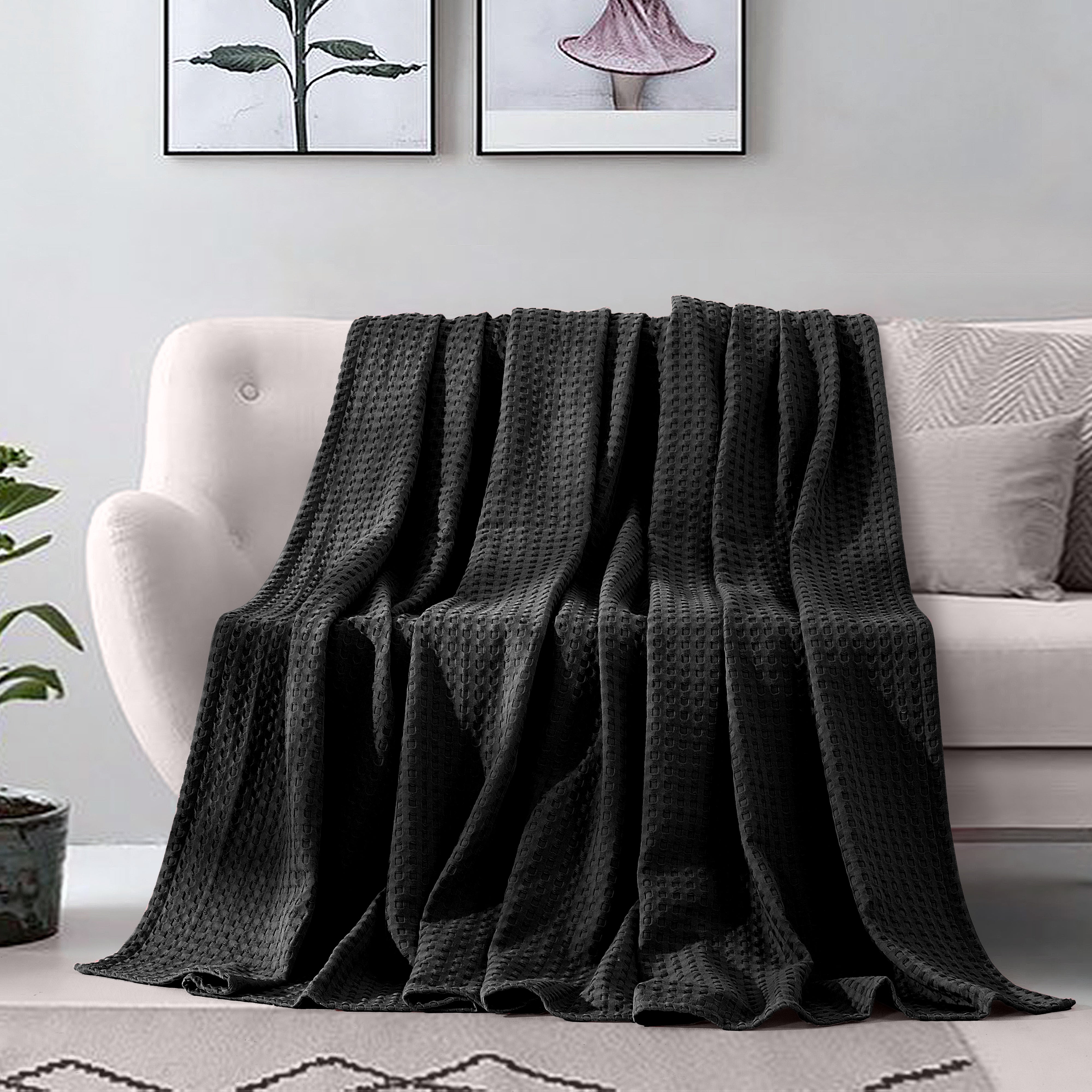 Everlaneas Cotton Waffle Blanket