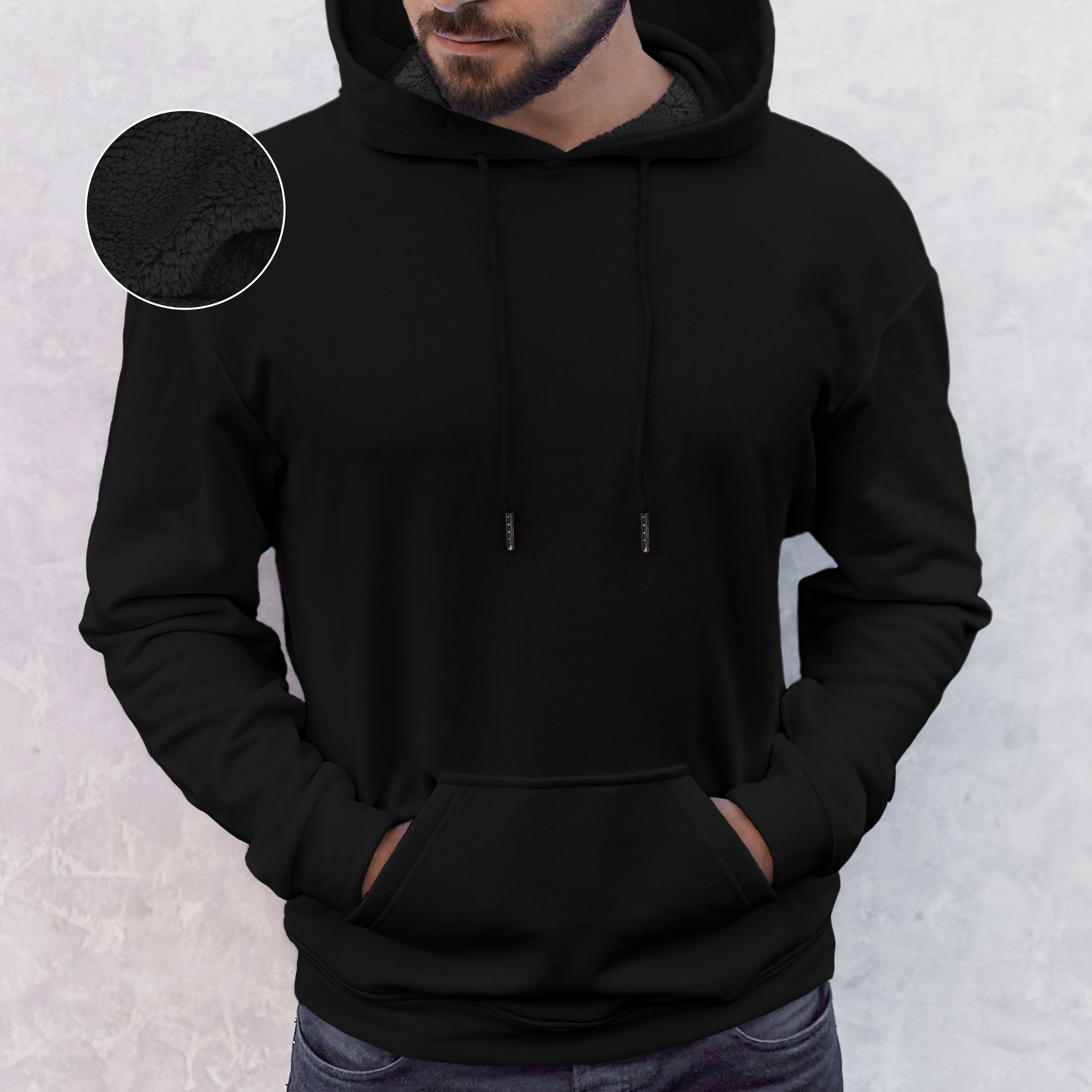 Everlaneas Men Casual Sherpa-Lined Cotton Hoodie