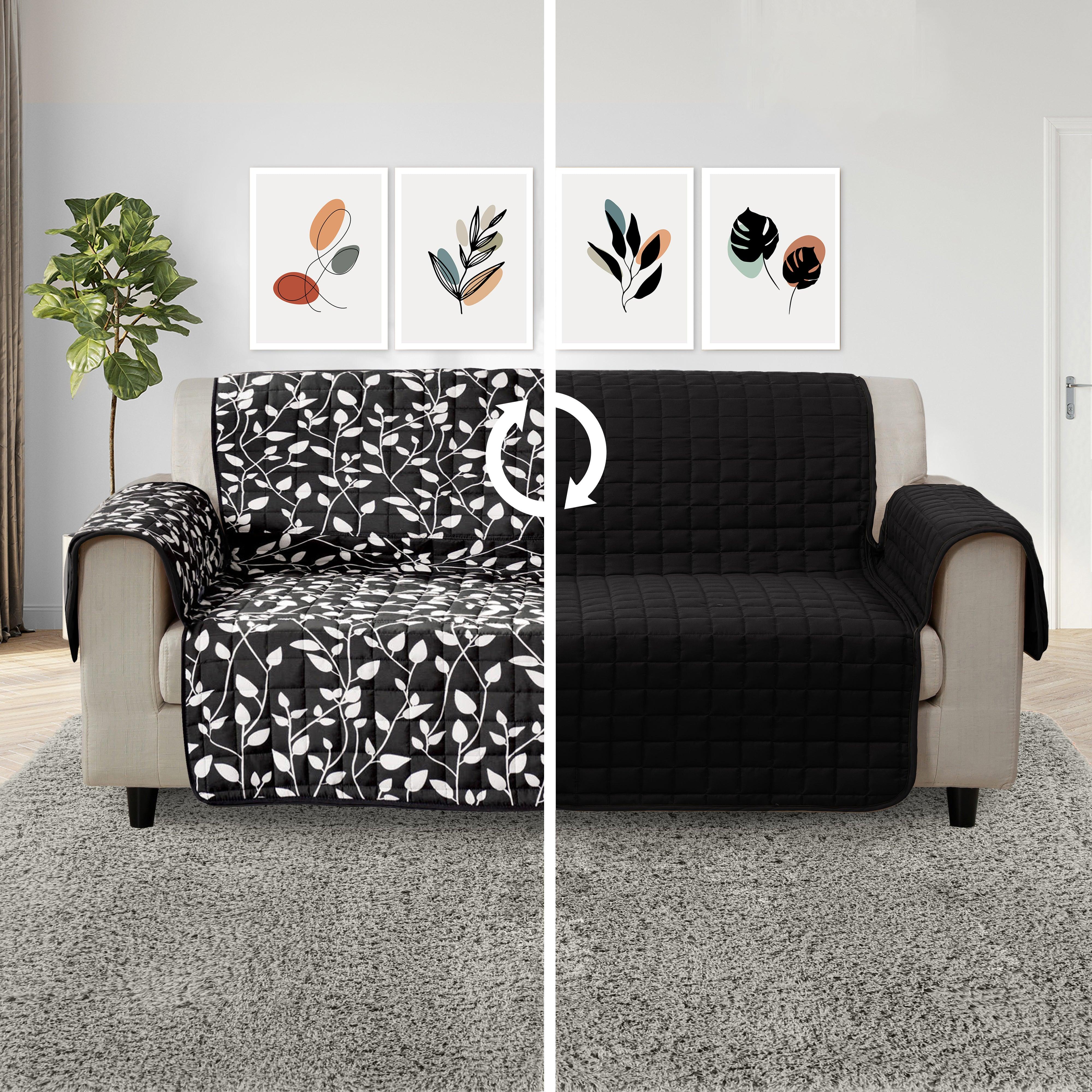 Everlaneas Leaves Design Reversible Smart Furniture Protectors