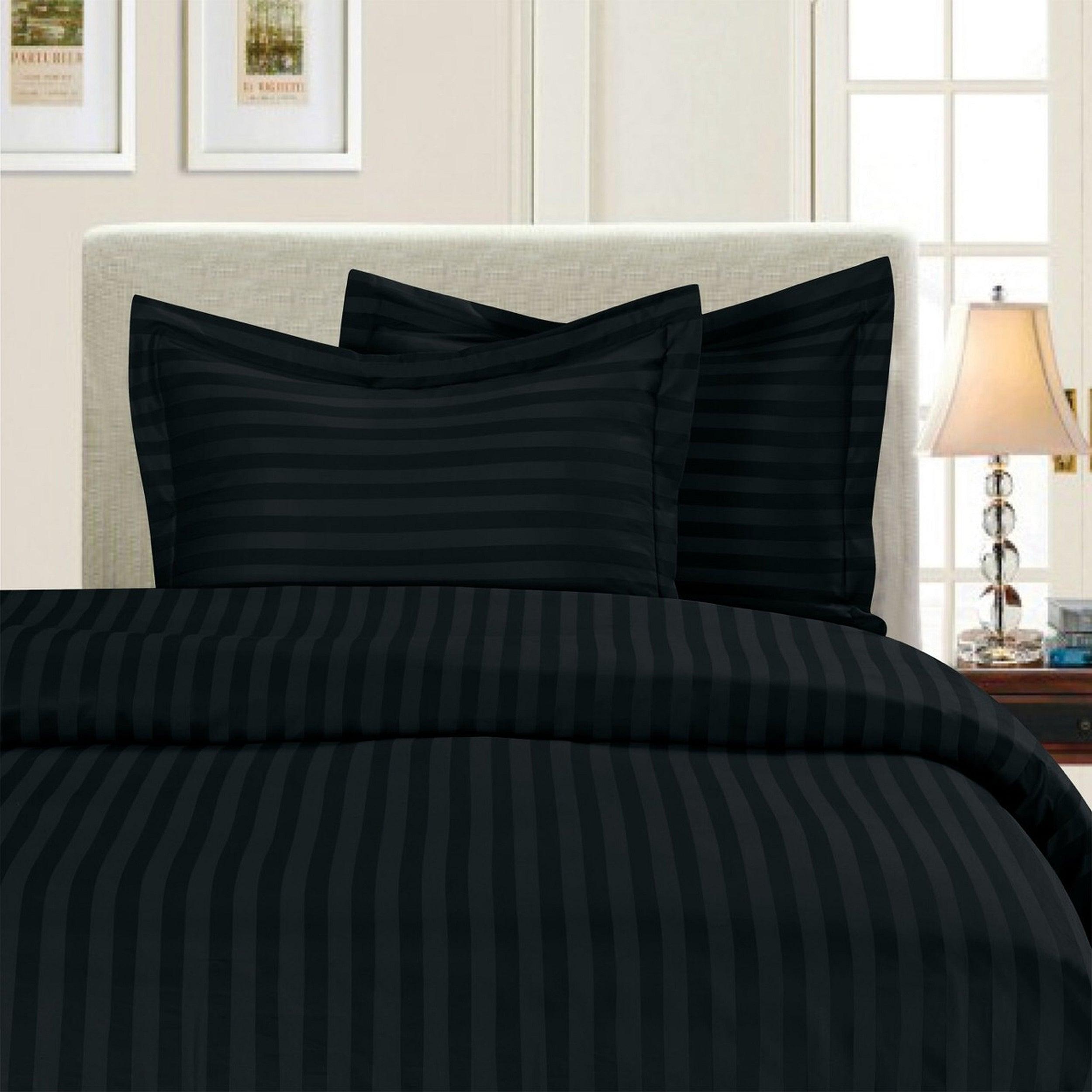 Everlaneas 3-Piece Stripe Duvet Cover Set - Dobby Stripe Printed Pattern