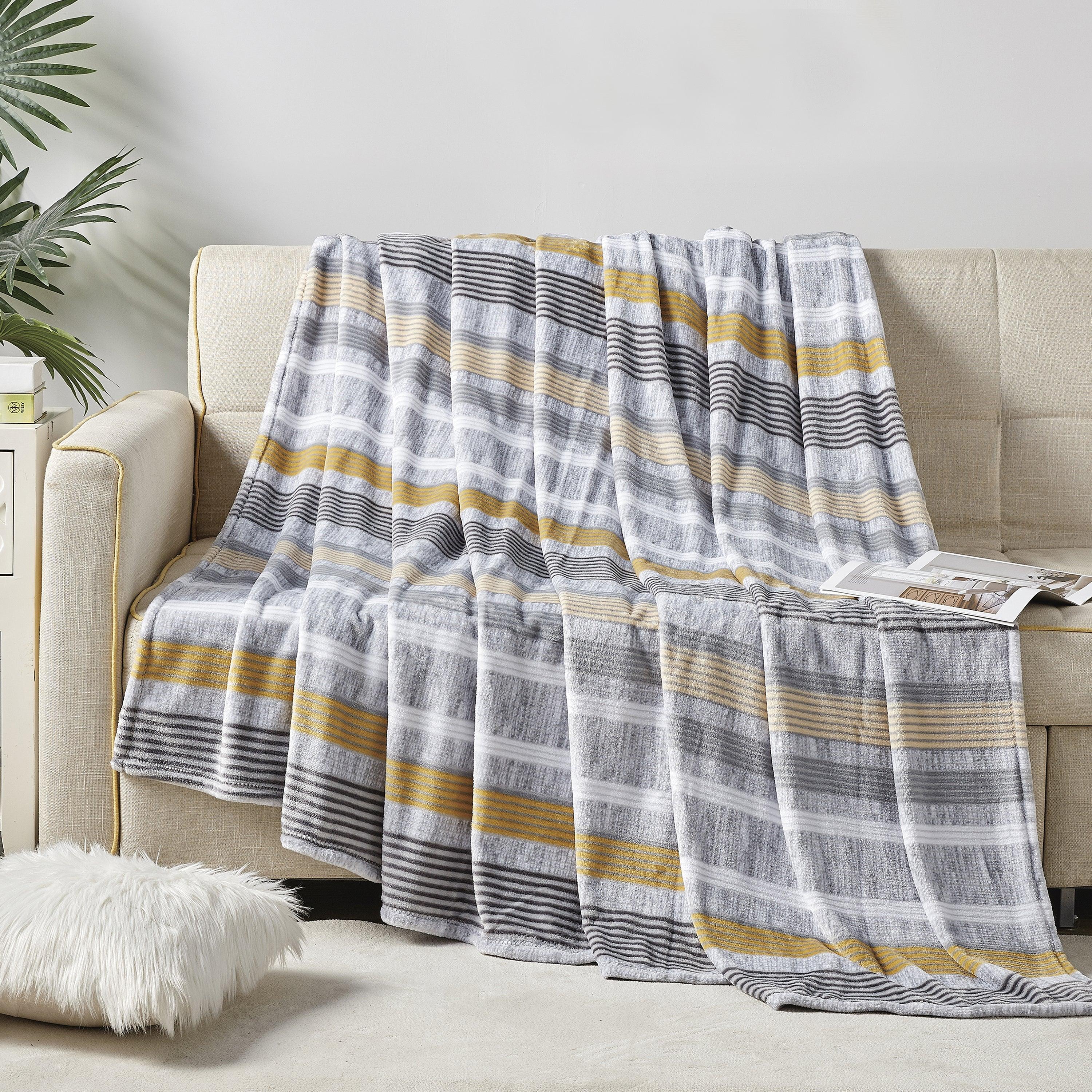 Everlaneas Printed Bed or Oversized Couch Blanket - Lightweight for All Season Warmth