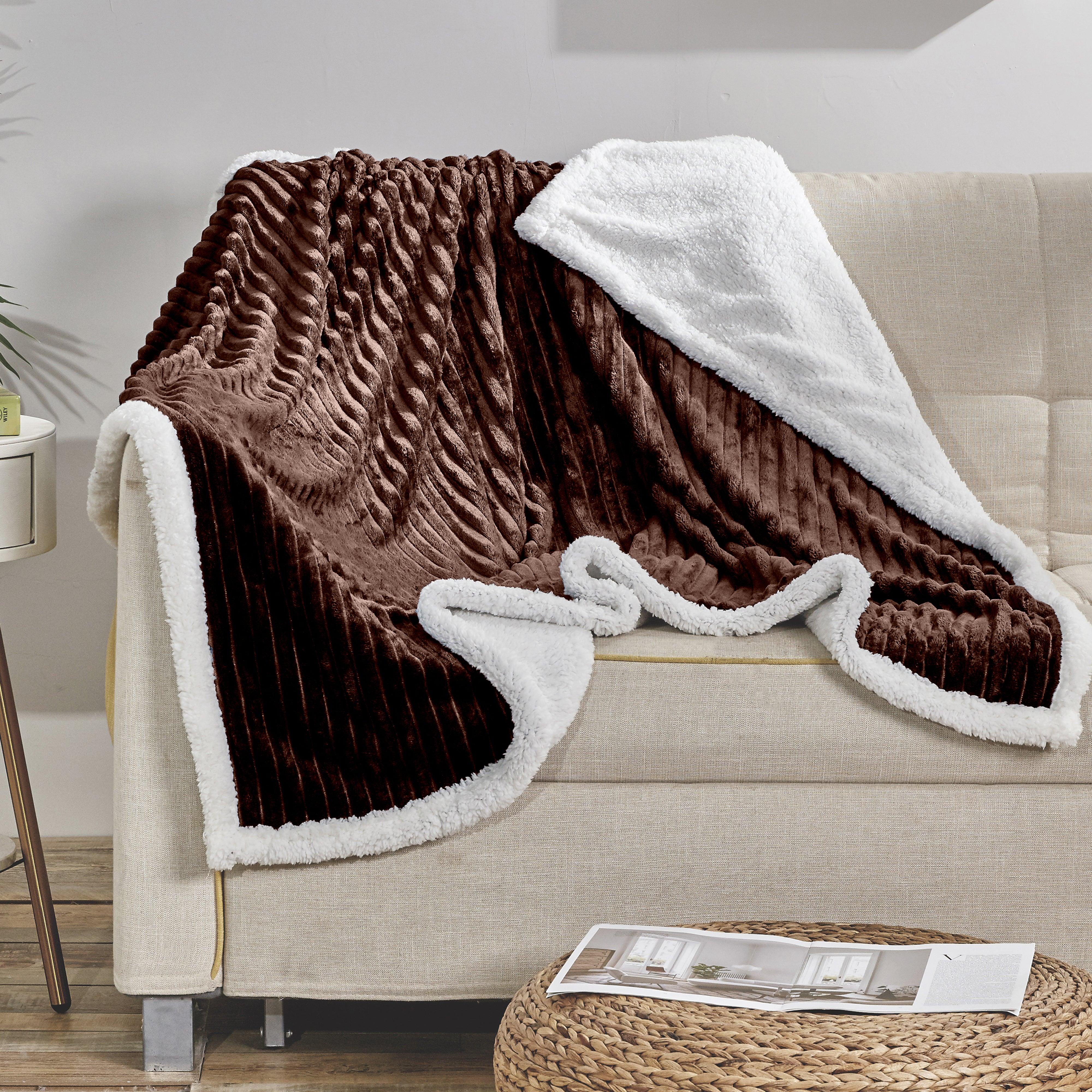 Everlaneas Corduroy Design Luxury Sherpa Blanket