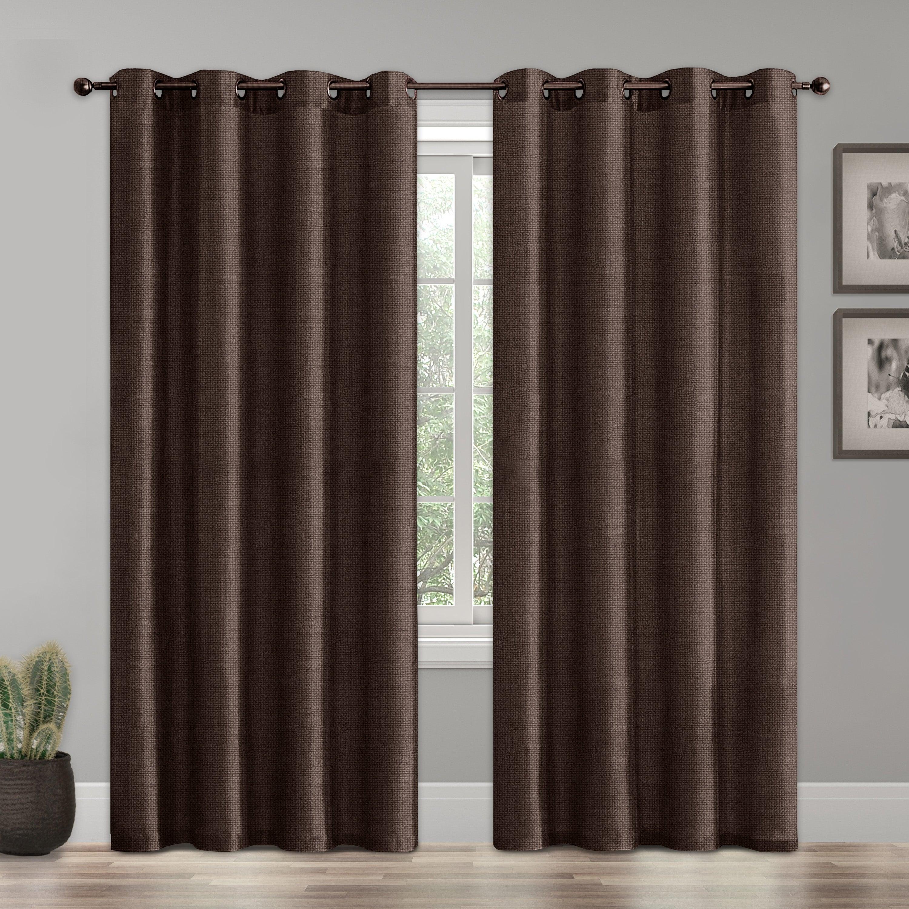 Everlaneas Set of 2 Room Darkening Grommet Top Curtains