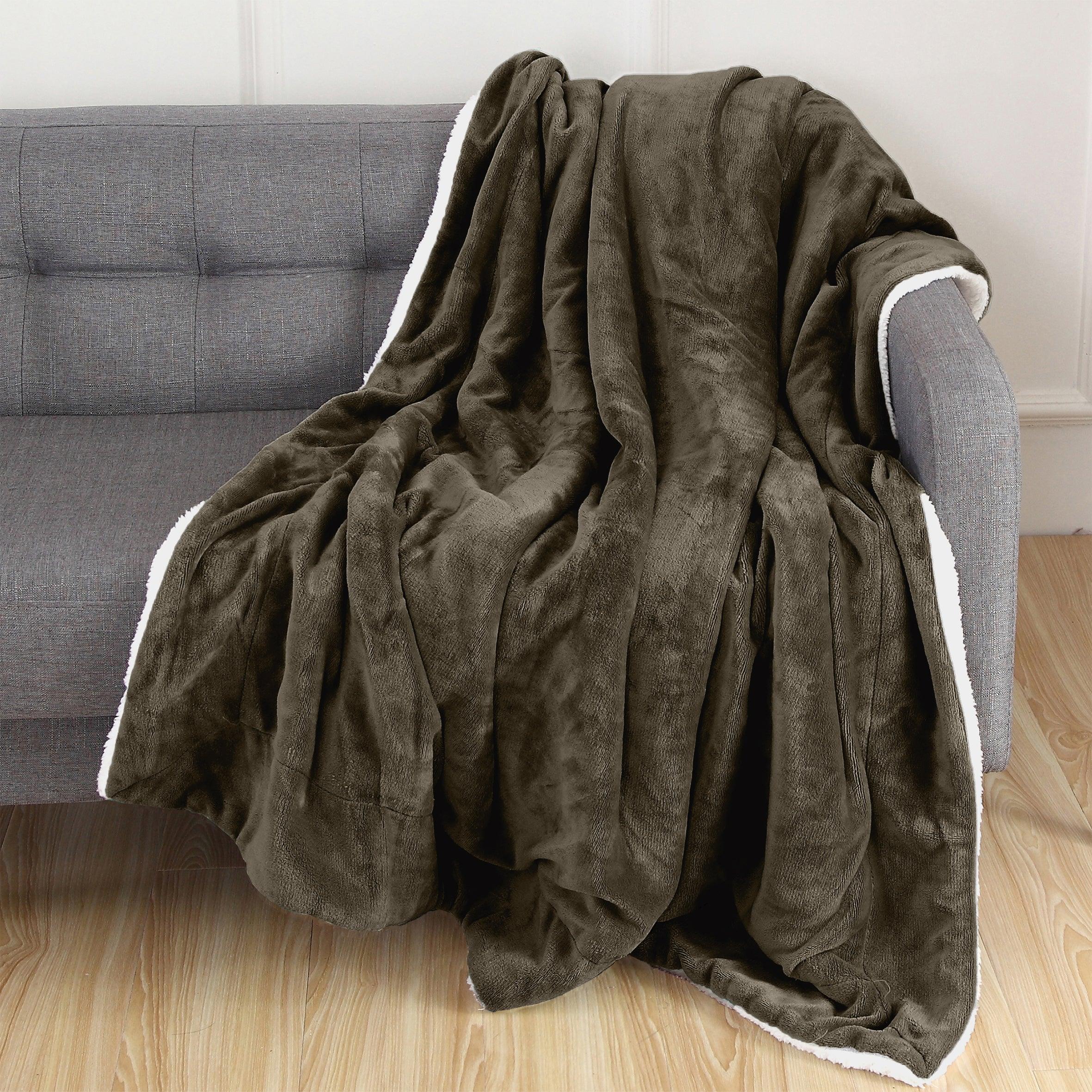 Everlaneas Reversible Sherpa Throw Blanket - Sherpa Back Throw Blanket