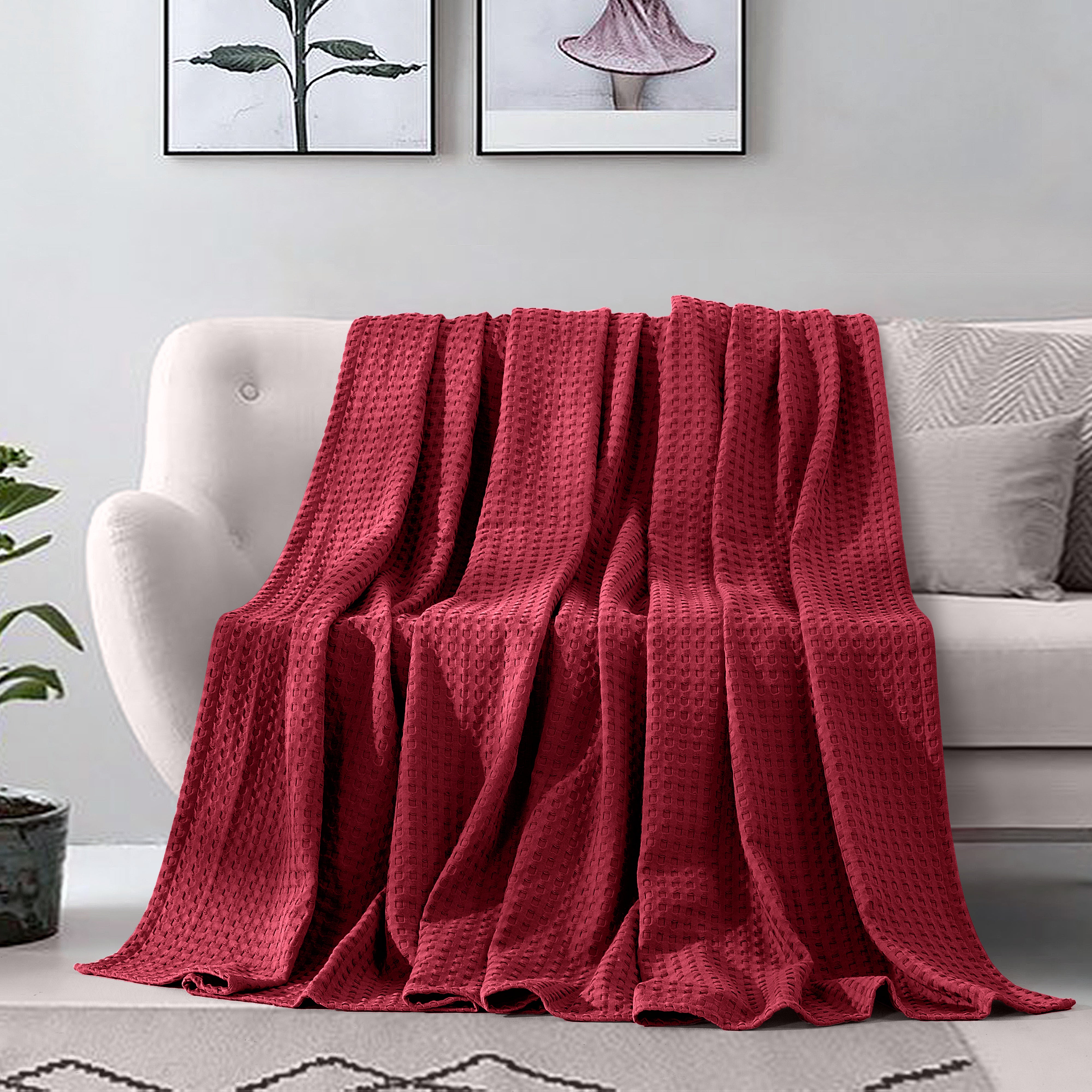 Everlaneas Cotton Waffle Blanket