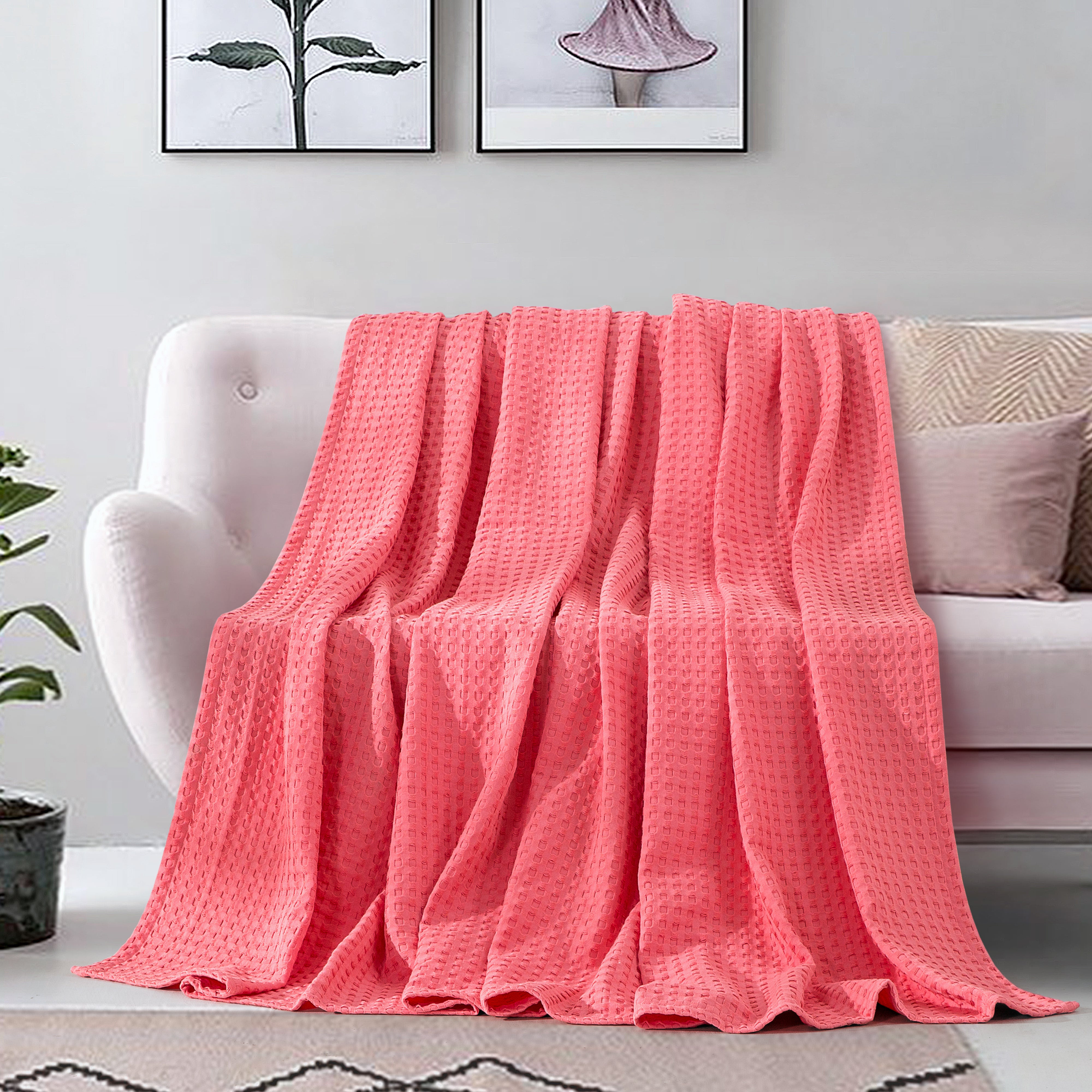 Everlaneas Cotton Waffle Blanket