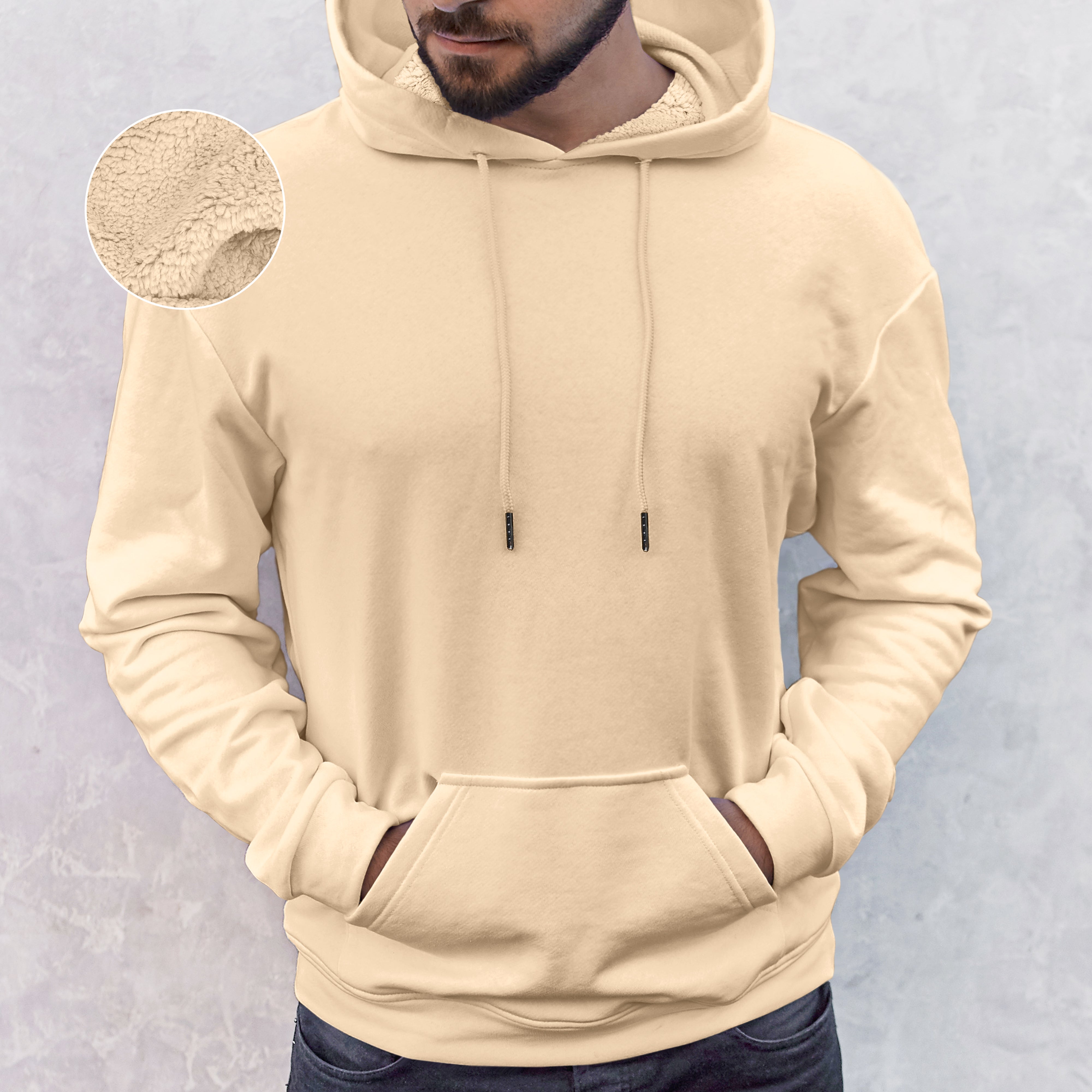 Everlaneas Men Casual Sherpa-Lined Cotton Hoodie
