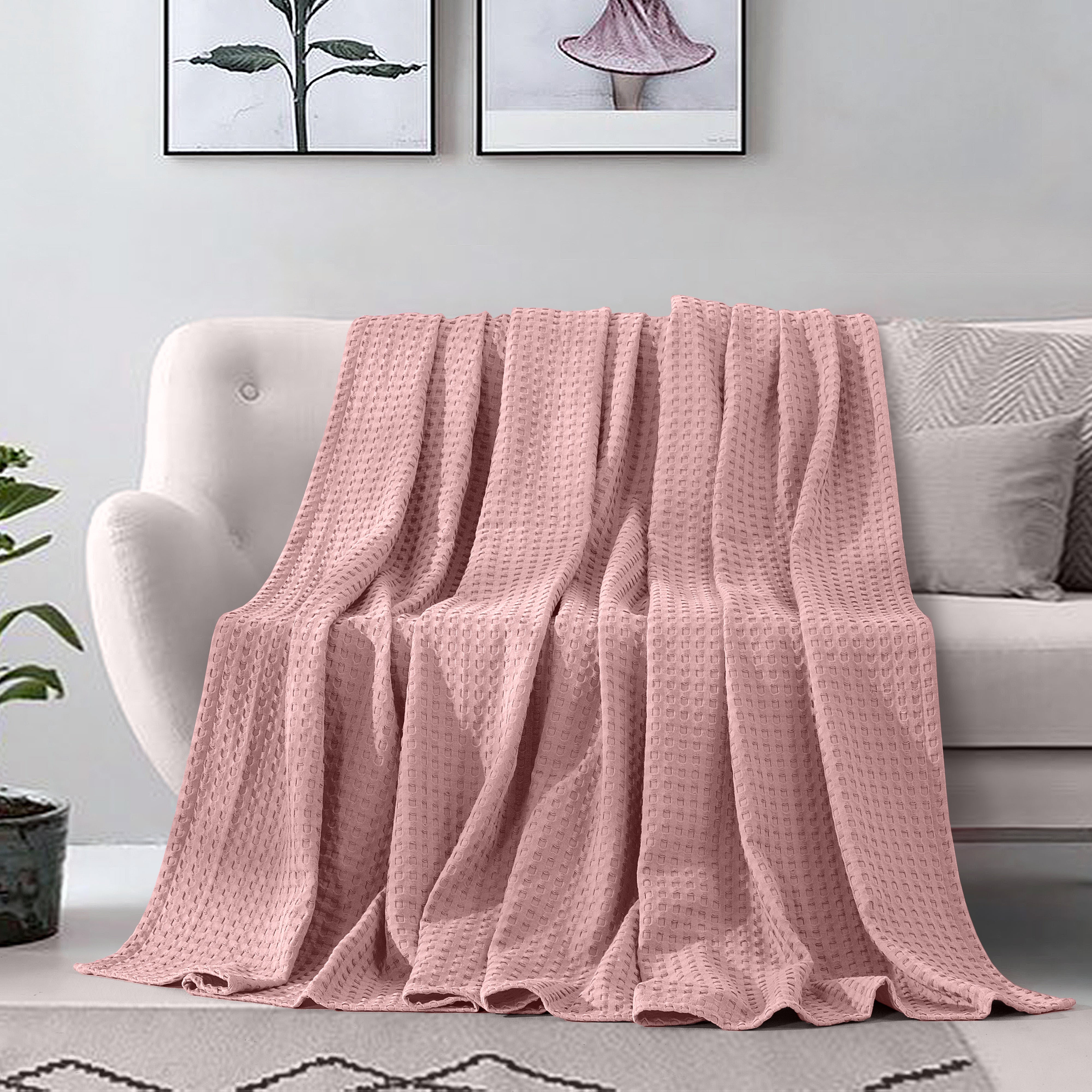 Everlaneas Cotton Waffle Blanket
