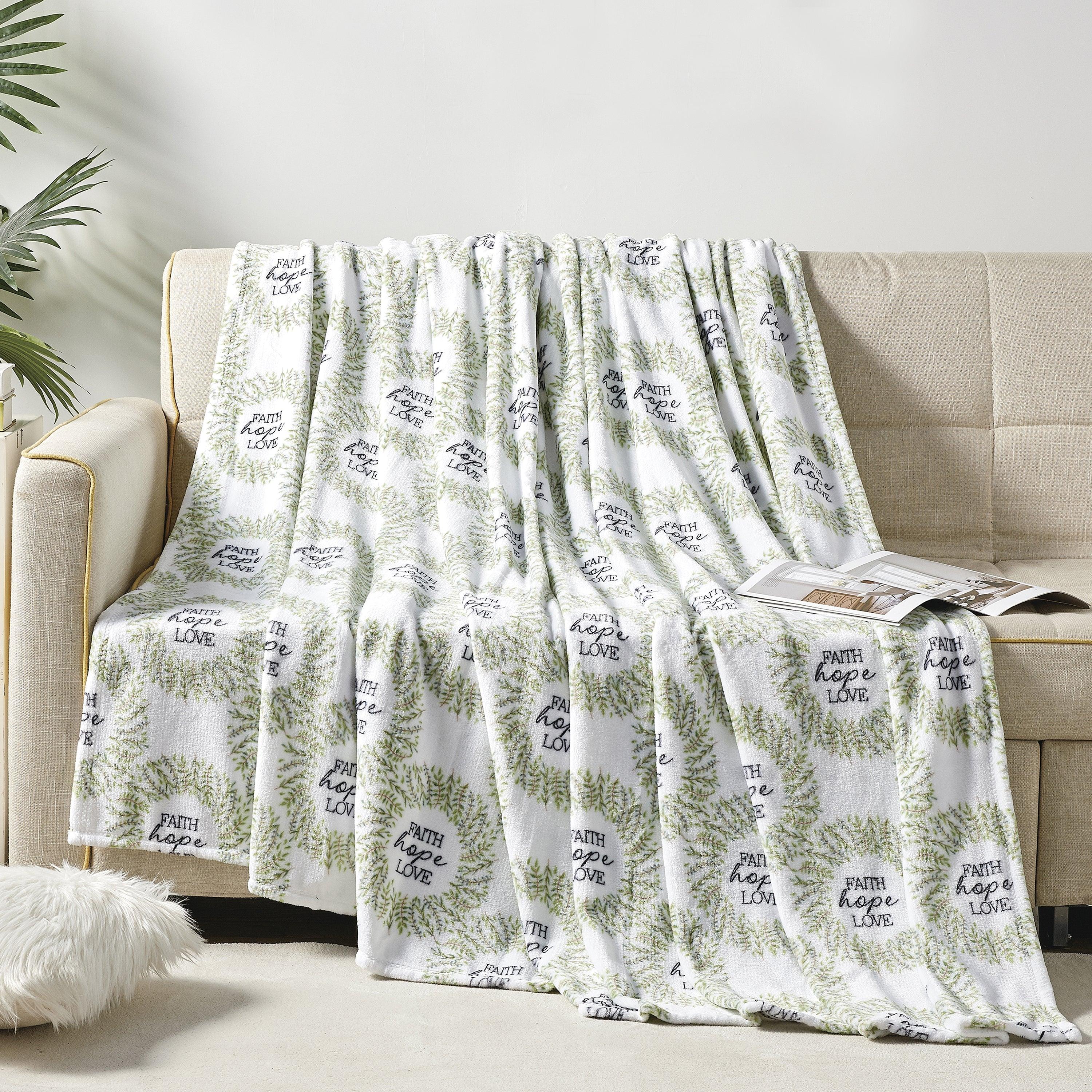 Everlaneas Printed Bed or Oversized Couch Blanket - Lightweight for All Season Warmth