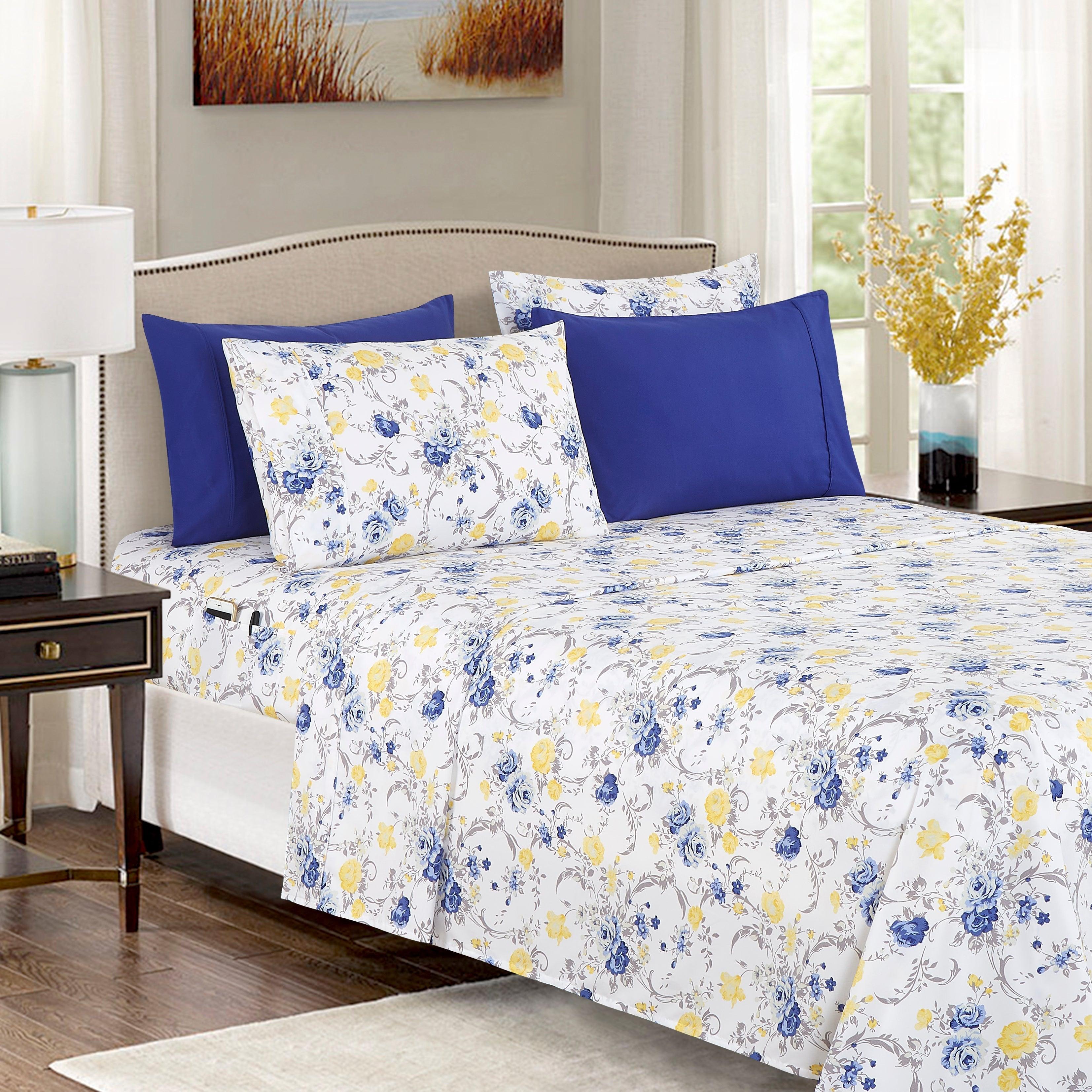 Everlaneas 6-Piece Floral and Stripe Pattern Sheet Set - Soft as a Hotel Premium Quality Bedding