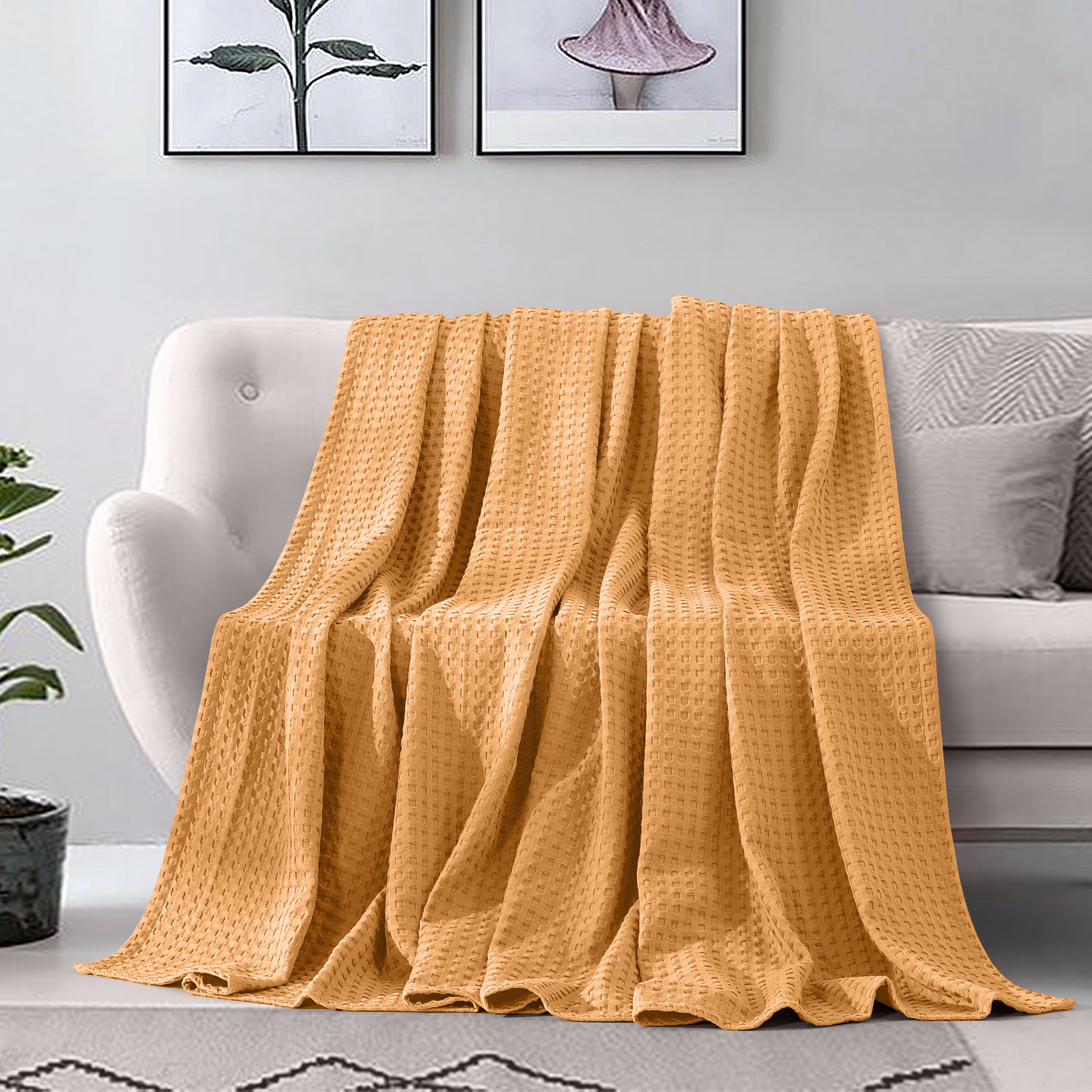 Everlaneas Cotton Waffle Blanket