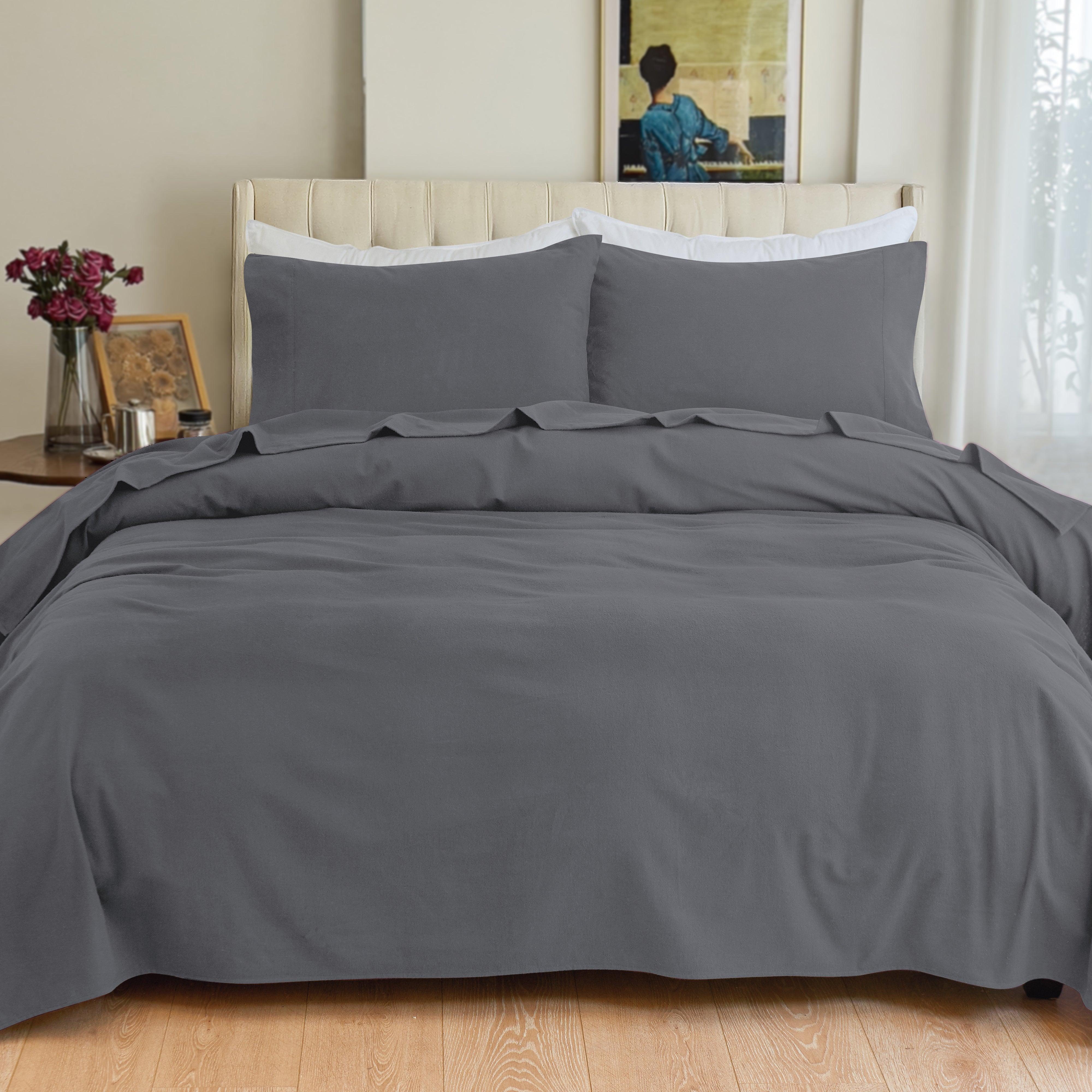 Everlaneas 4-Piece Cotton Flannel Sheet Set - 100% Turkish Cotton