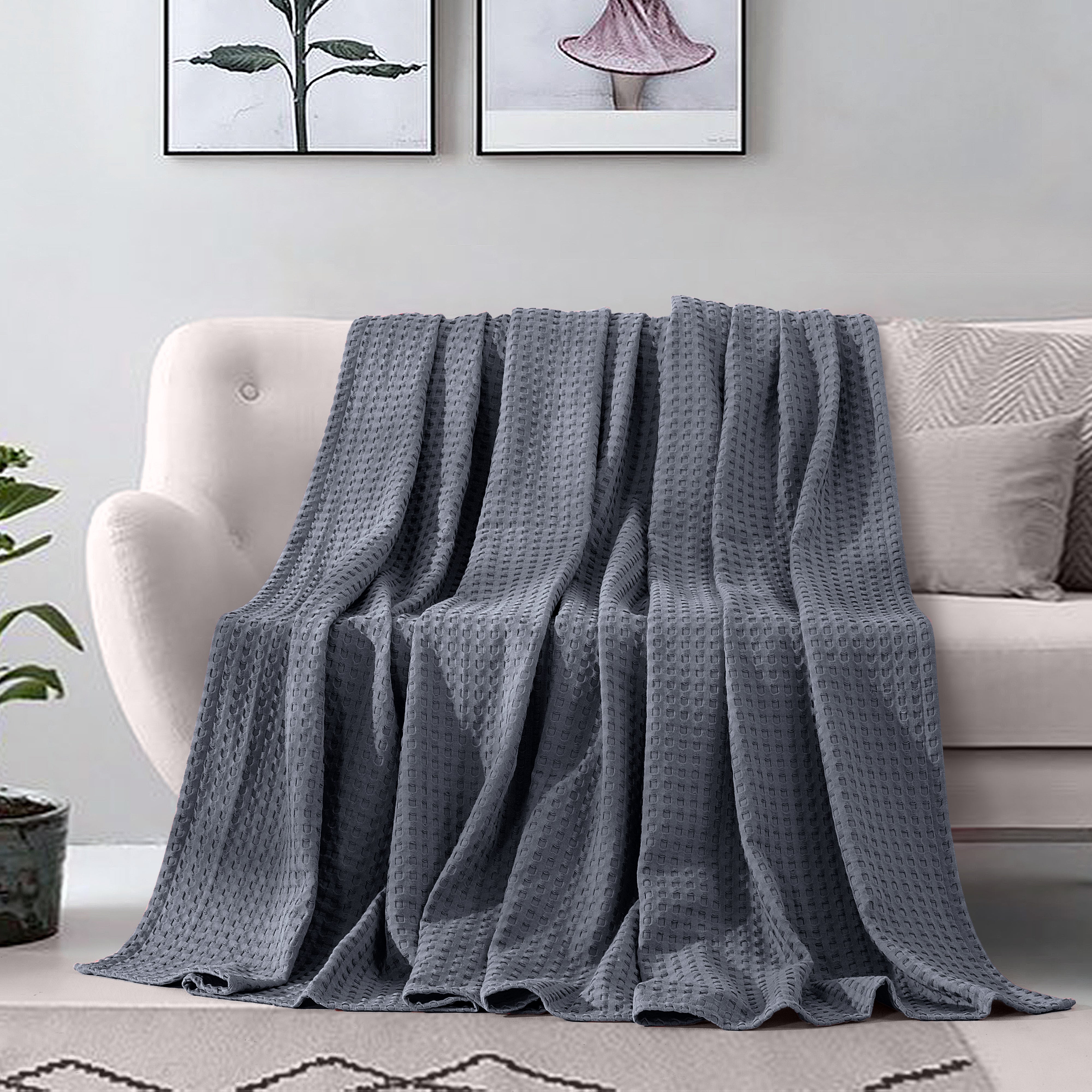 Everlaneas Cotton Waffle Blanket