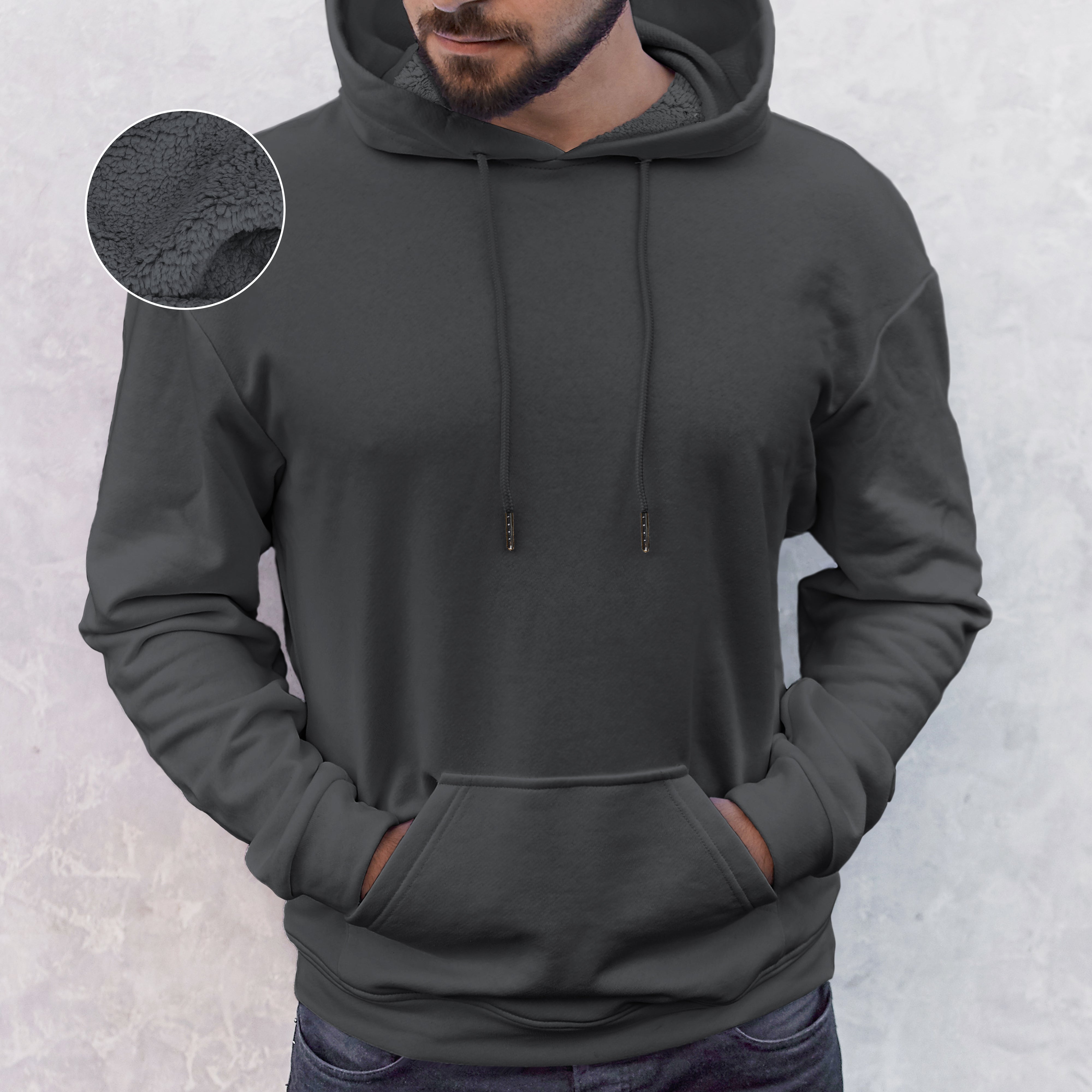 Everlaneas Men Casual Sherpa-Lined Cotton Hoodie