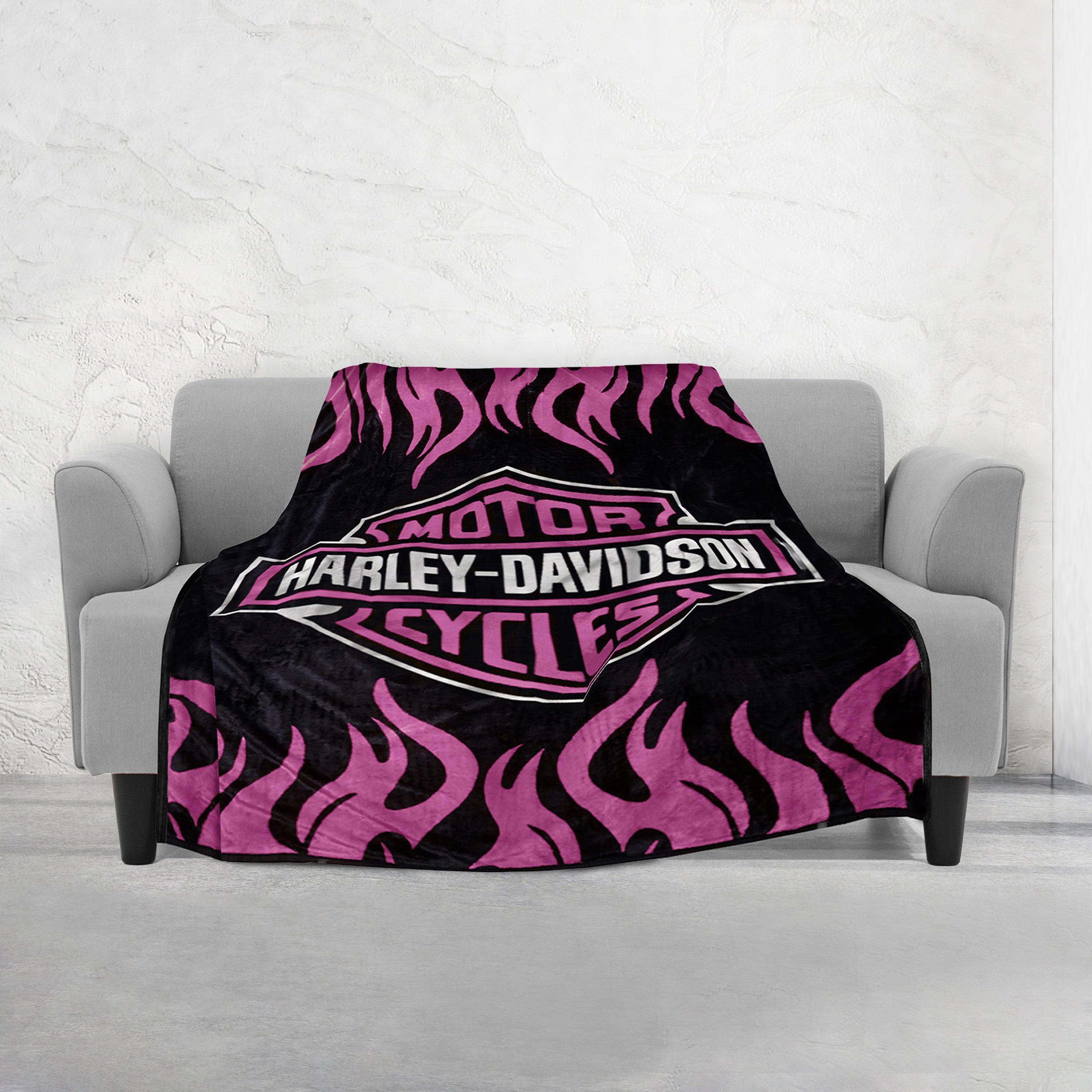 Everlaneas Harley Davidson Reversible Blanket Oversized Couch -  Queen Blanket