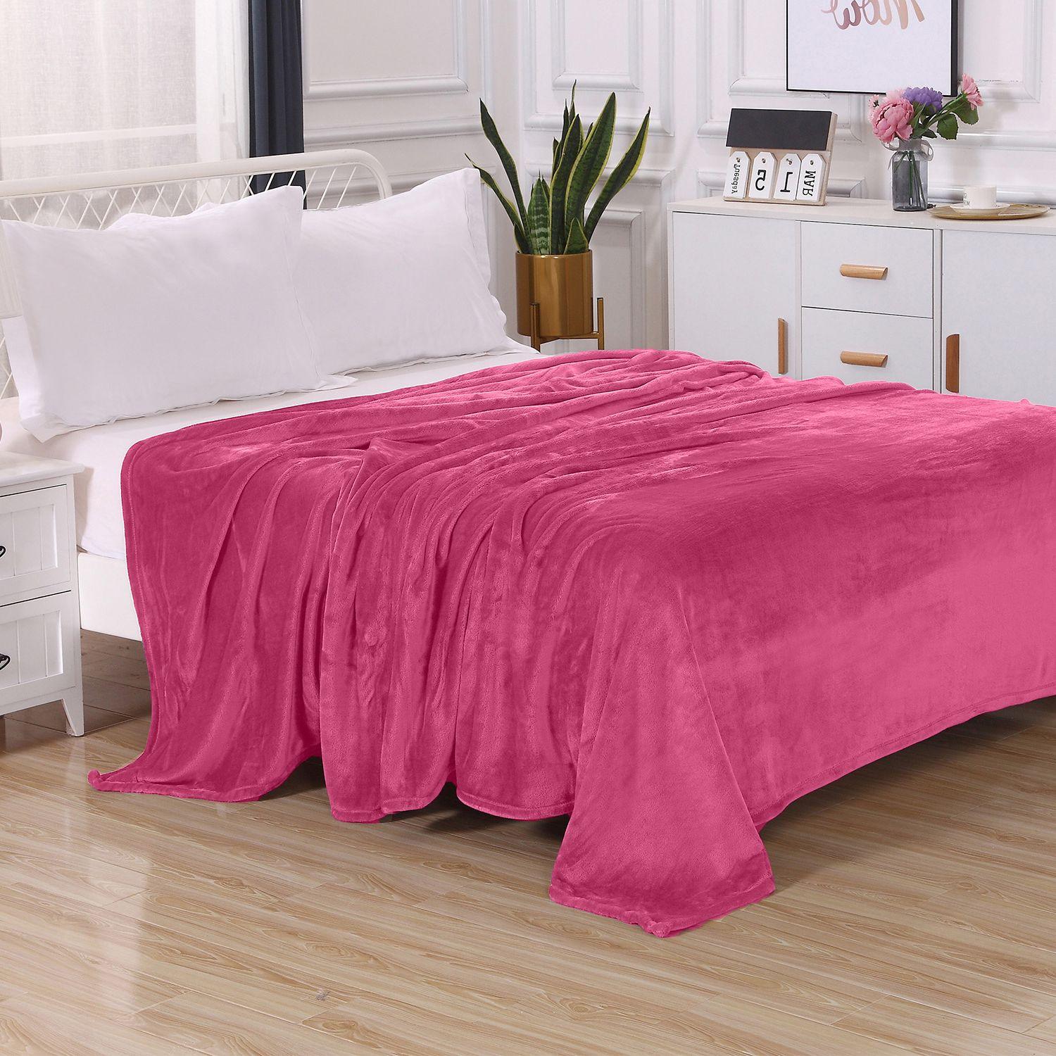 Everlaneas Velvet Plush Fleece Blanket Solid Color Design - Velour Blanket