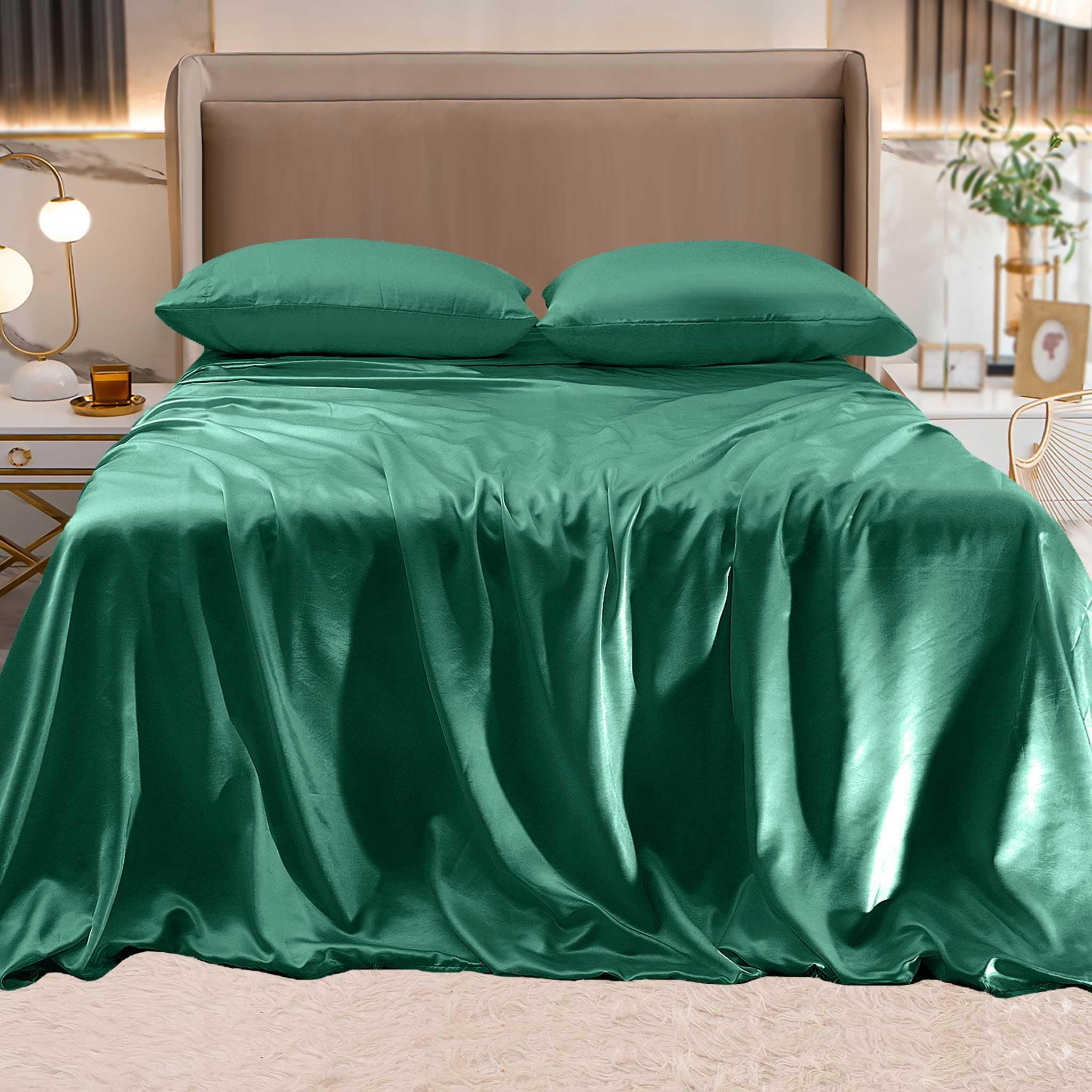 Everlaneas Fine 4-Piece Silky Satin Sheet Set, Moody Shades