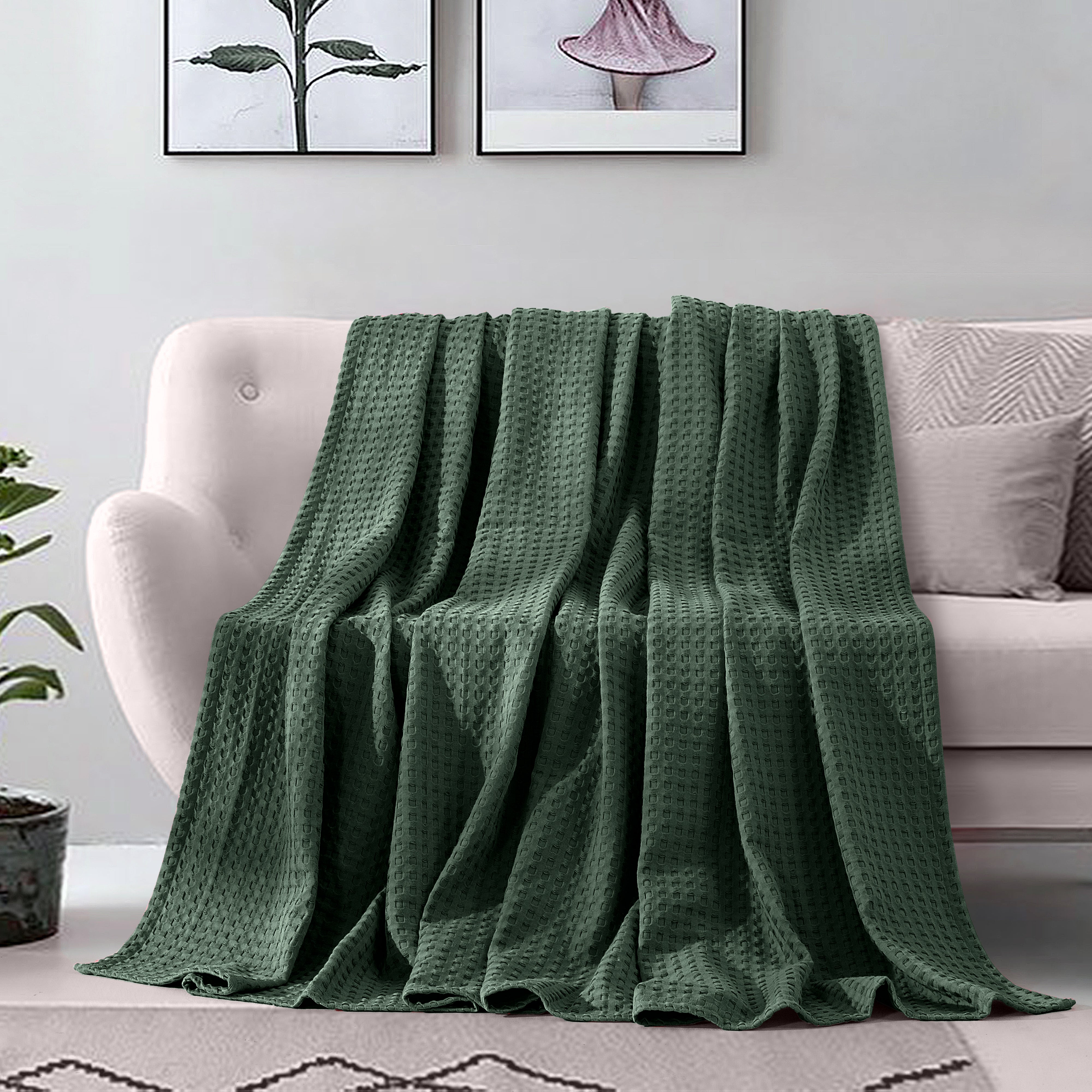 Everlaneas Cotton Waffle Blanket